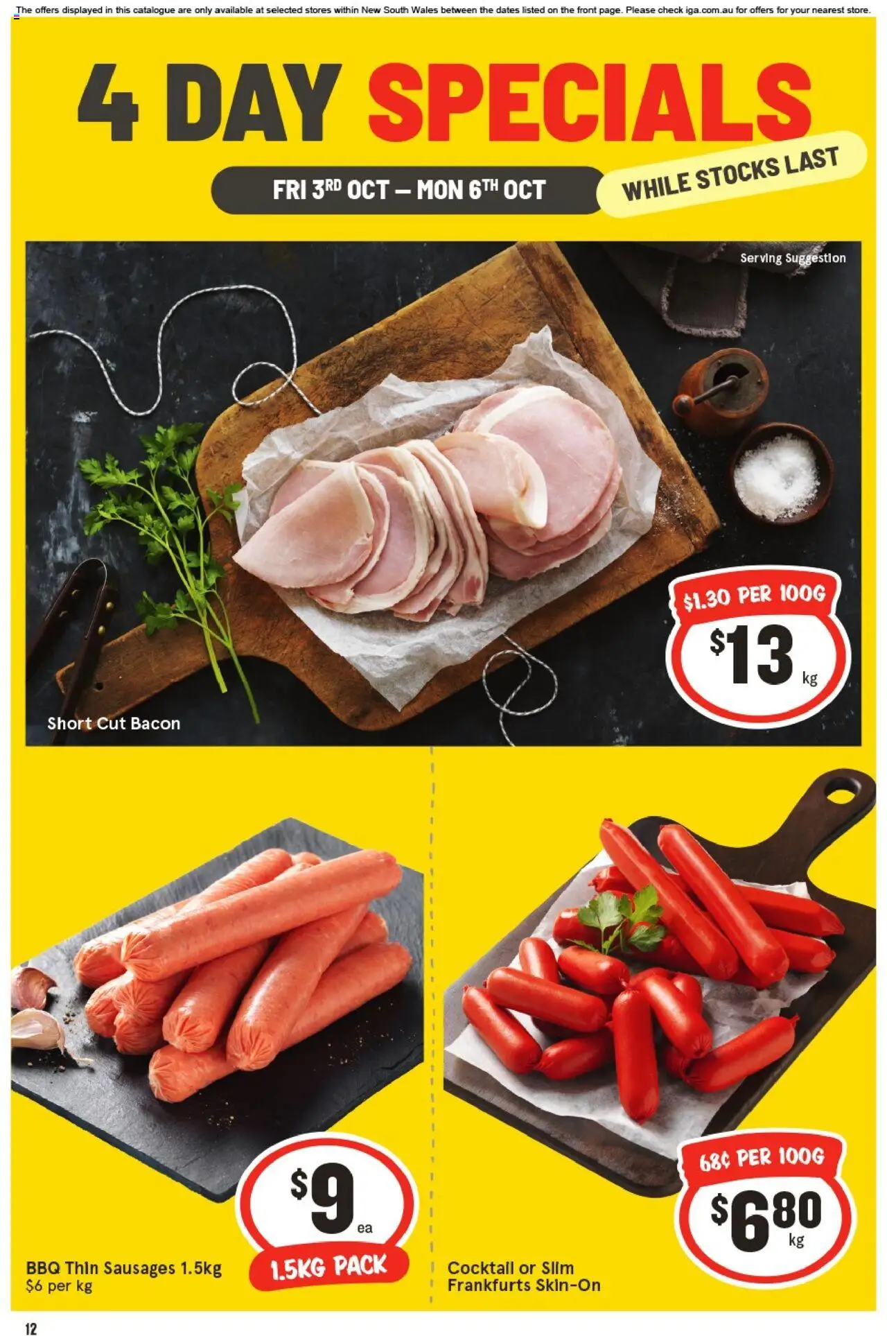 IGA catalogue - valid from 03.10.2025 | Page: 1 | Products: Bacon