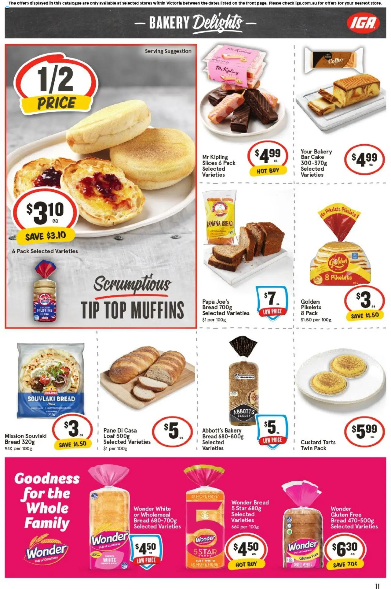 IGA catalogue - valid from 01.10.2025 | Page: 10 | Products: Bread, Coffee, Muffins, Bakery