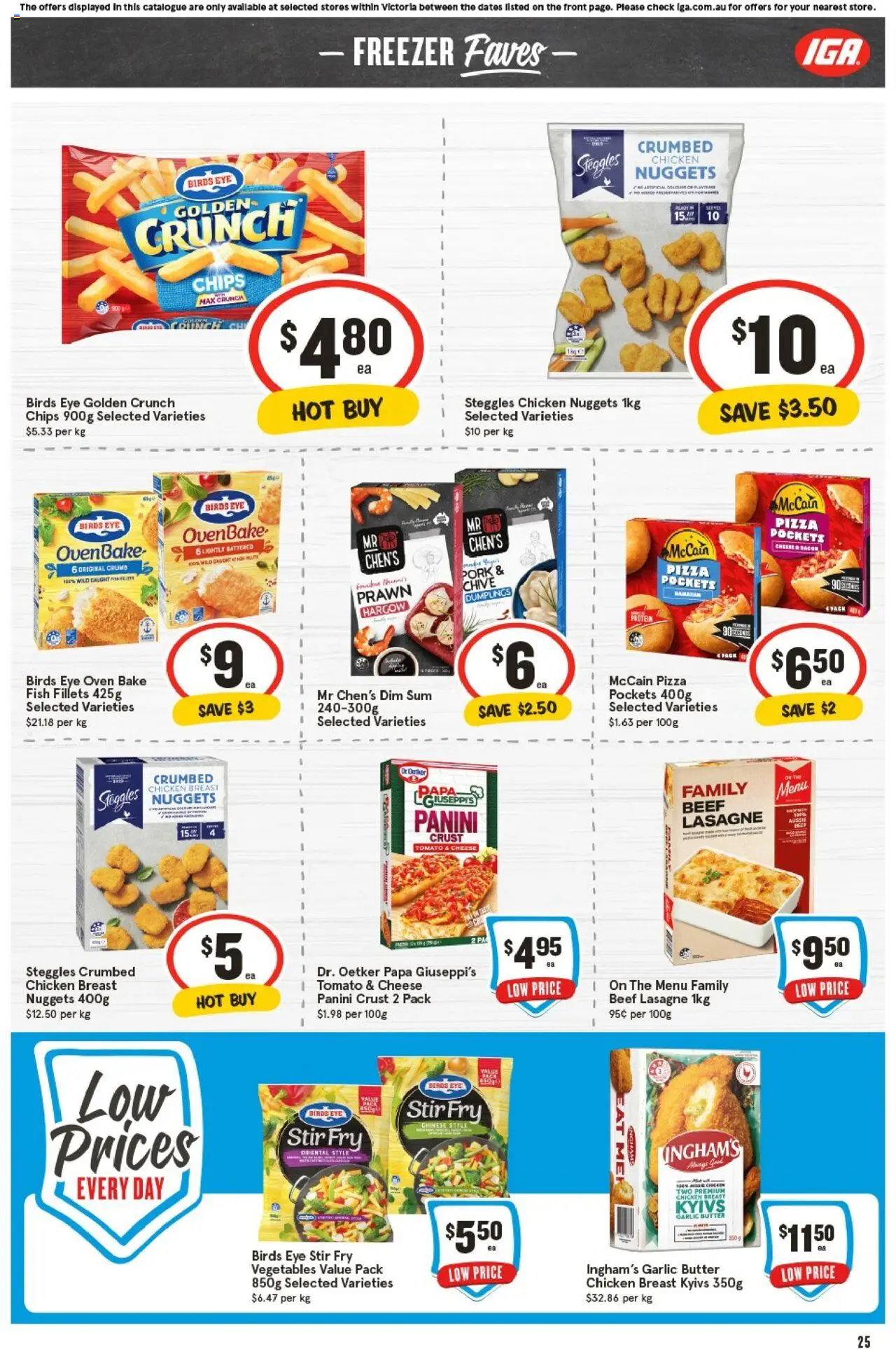 IGA catalogue - valid from 01.10.2025 | Page: 24 | Products: Pizza, Pork, Chips, Freezer