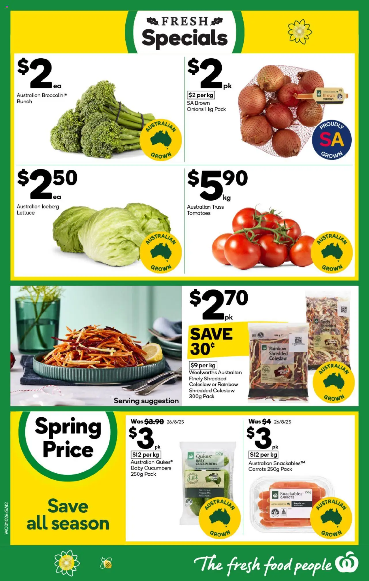Woolworths catalogue - valid from 01.10.2025 | Page: 12 | Products: Tomatoes, Carrots, Cucumbers, Onions