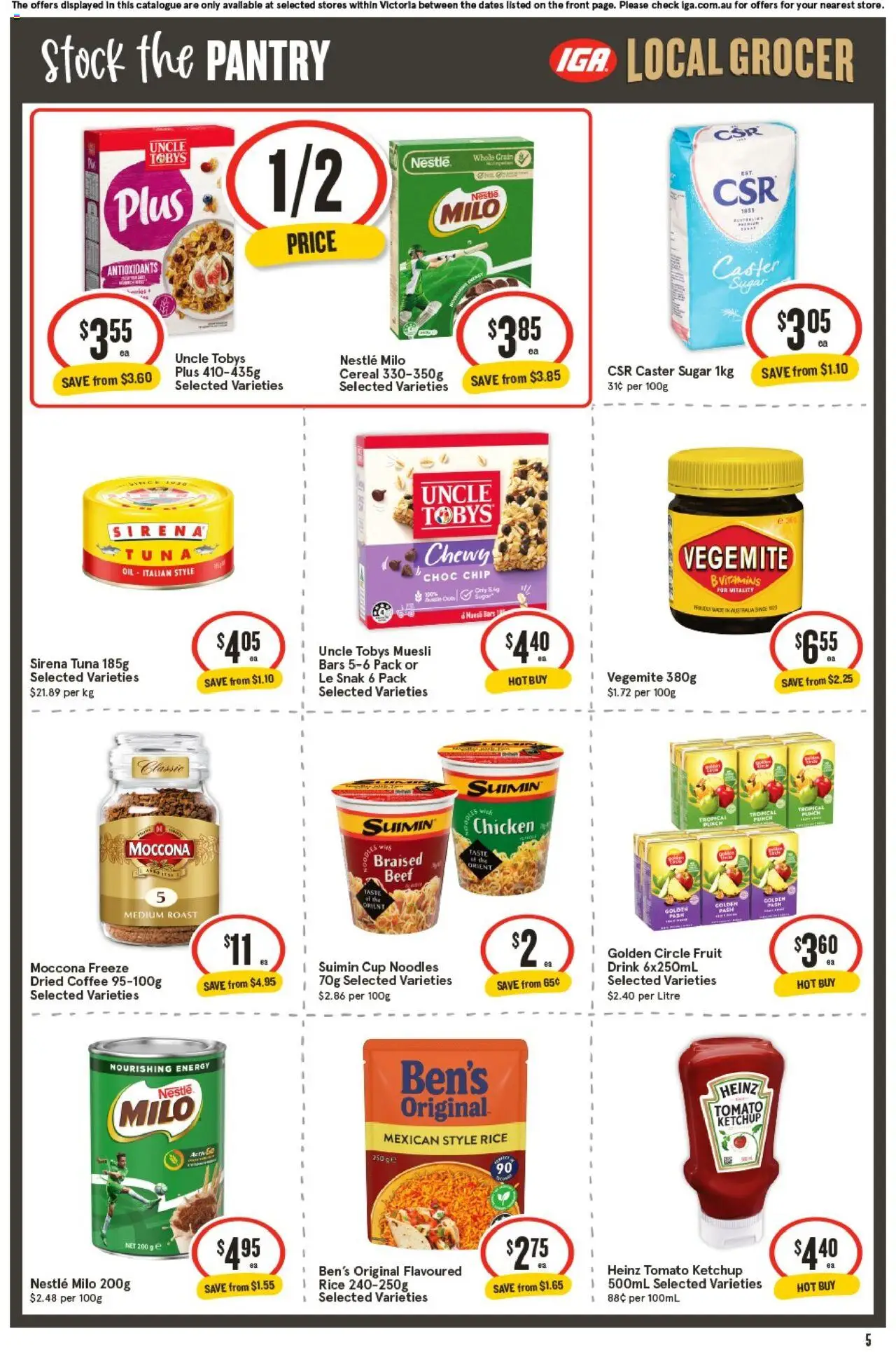 IGA catalogue - valid from 01.10.2025 | Page: 4 | Products: Coffee, Rice, Noodles, Ketchup