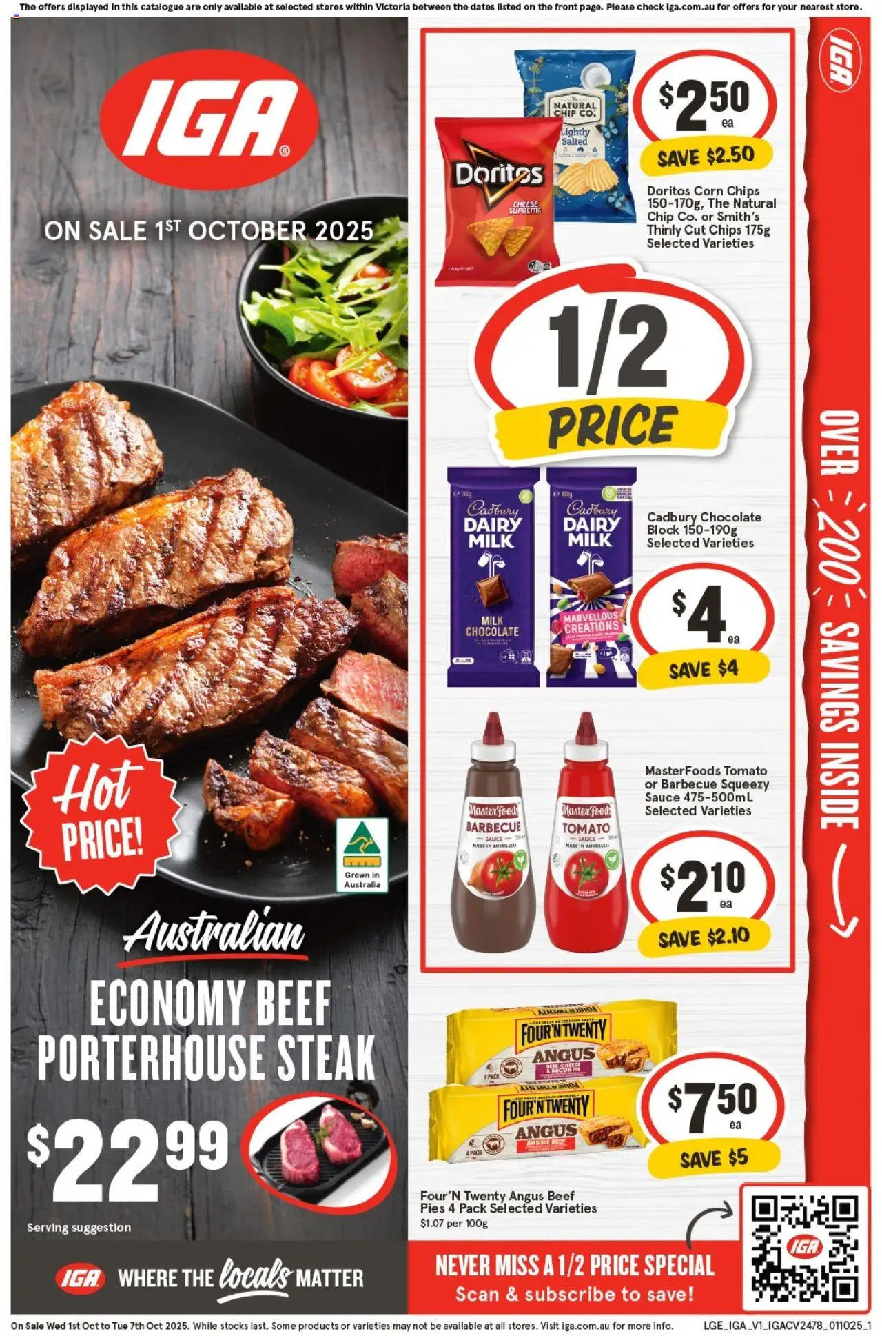 IGA catalogue - valid from 01.10.2025 | Page: 1 | Products: Chocolate, Beef, Sauce, Pies IGA catalogue - valid from 01.10.2025 | Page: 1 | Products: Chocolate, Beef, Sauce, Pies