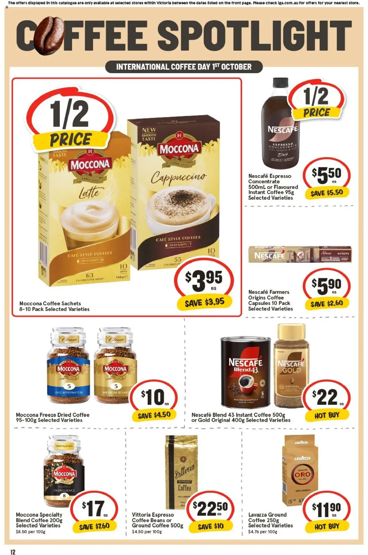 IGA catalogue - valid from 01.10.2025 | Page: 11 | Products: Coffee, Moccona, Nescafe IGA catalogue - valid from 01.10.2025 | Page: 11 | Products: Coffee, Moccona, Nescafe