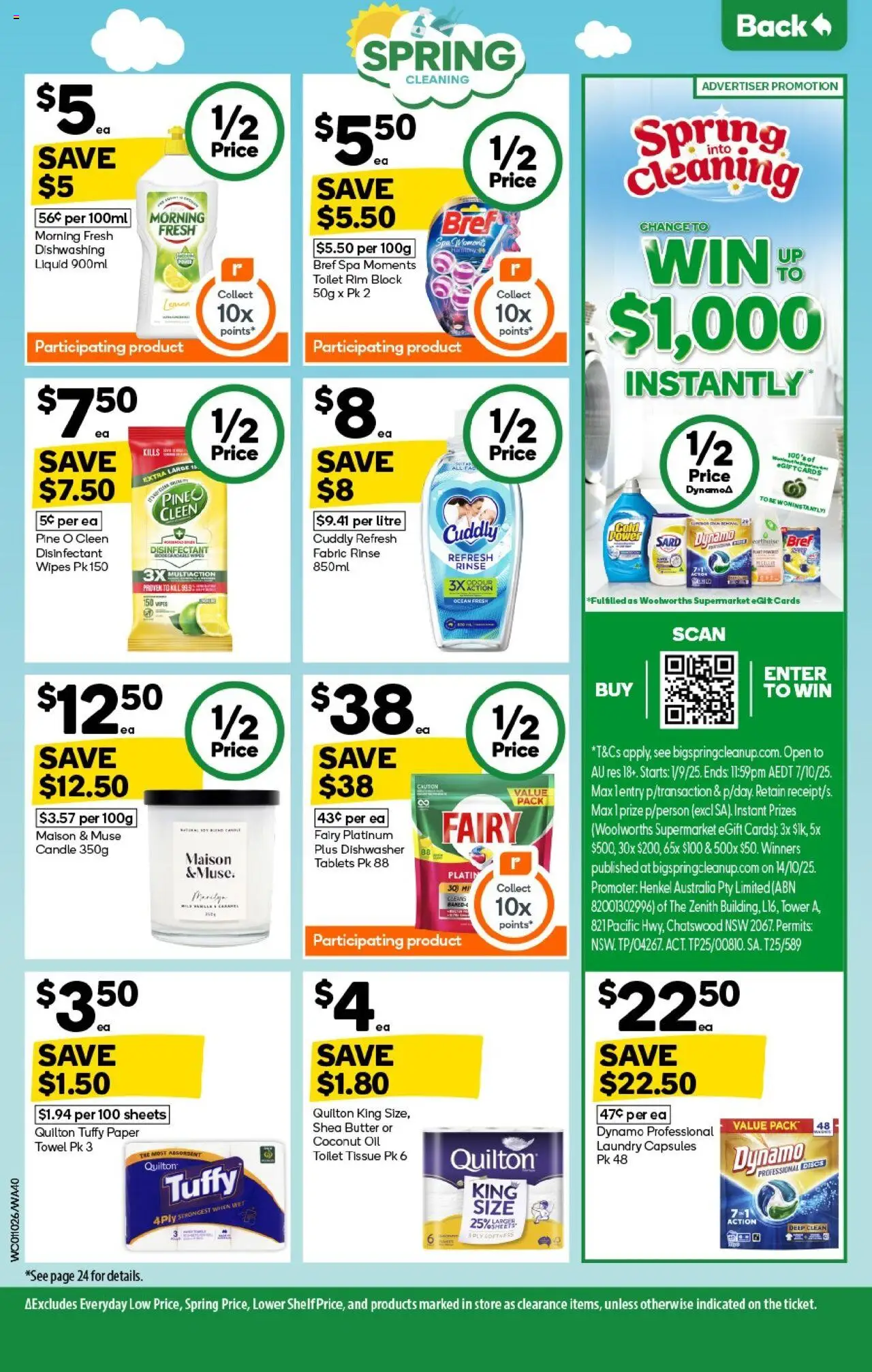 Woolworths catalogue - valid from 01.10.2025 | Page: 40 | Products: Butter, Oil, Candle, Dishwasher