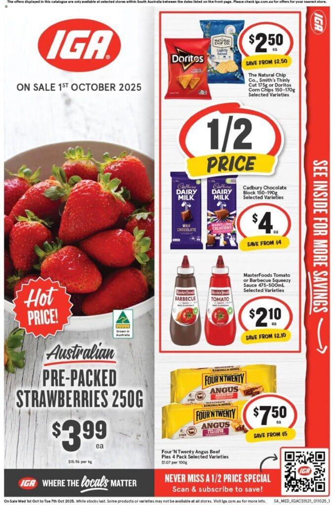 ﻿IGA catalogue on sale 1st October