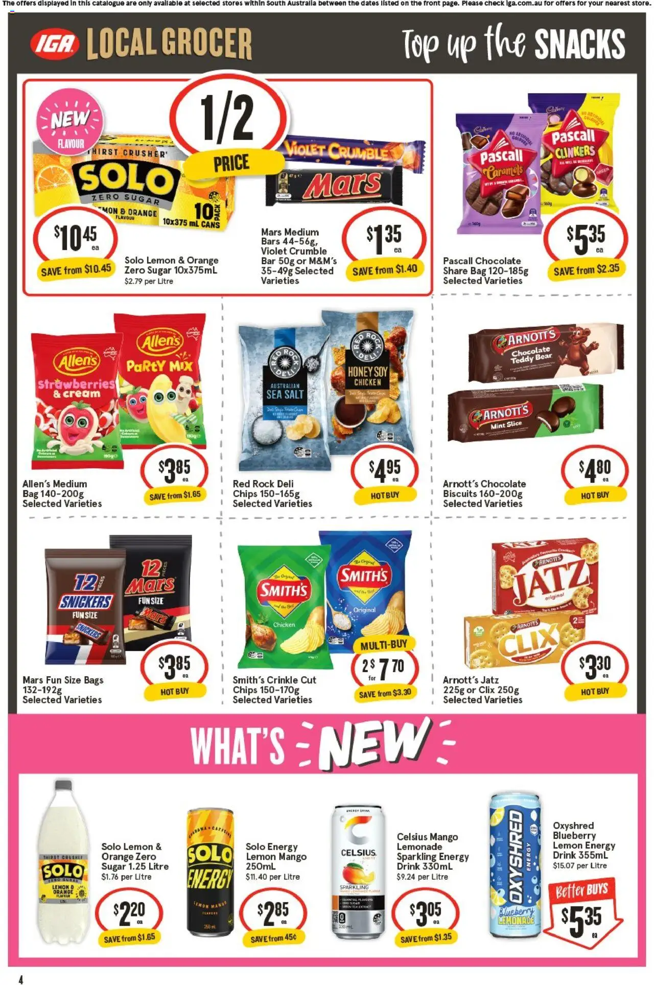 IGA catalogue - valid from 01.10.2025 | Page: 4 | Products: Energy drink, Cream, Salt, Sugar