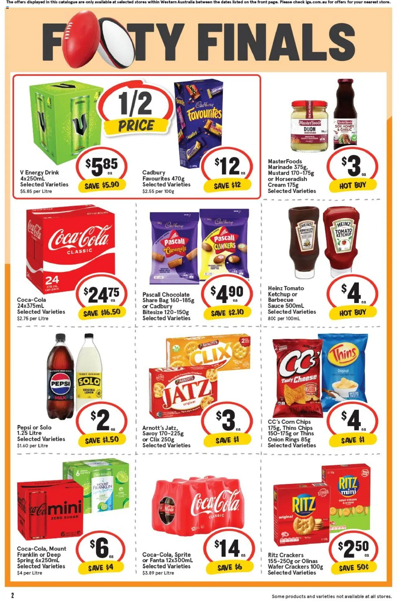 IGA catalogue - valid from 01.10.2025 | Page: 2 | Products: Energy drink, Honey, Ketchup, Sugar