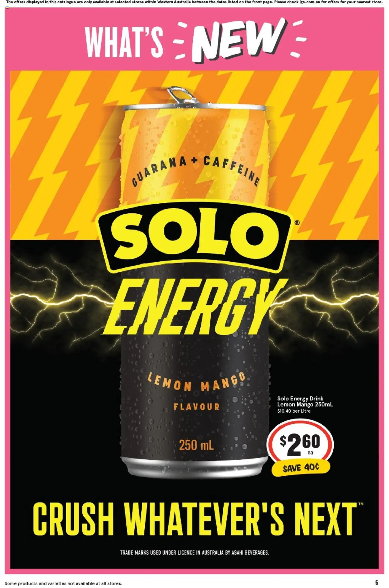 IGA catalogue - valid from 01.10.2025 | Page: 5 | Products: Energy drink, Lemon, Mango