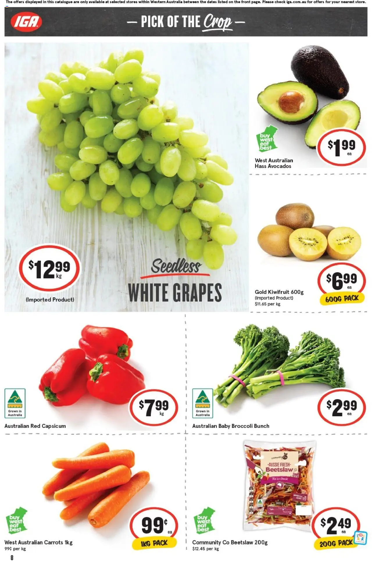 IGA catalogue - valid from 01.10.2025 | Page: 8 | Products: Capsicum, Kiwifruit, Carrots, Grapes