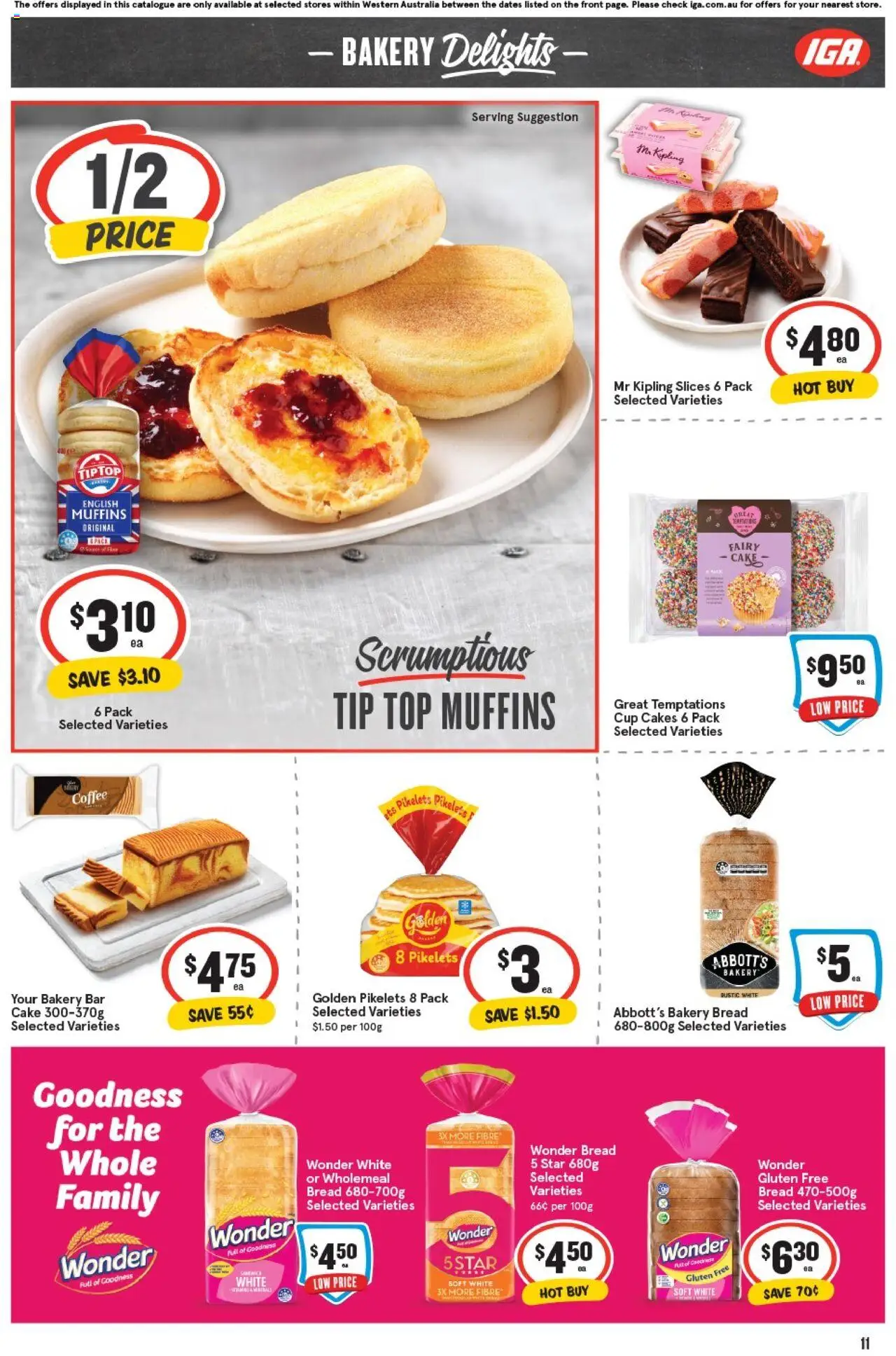 IGA catalogue - valid from 01.10.2025 | Page: 11 | Products: Bread, Coffee, Muffins, Bakery