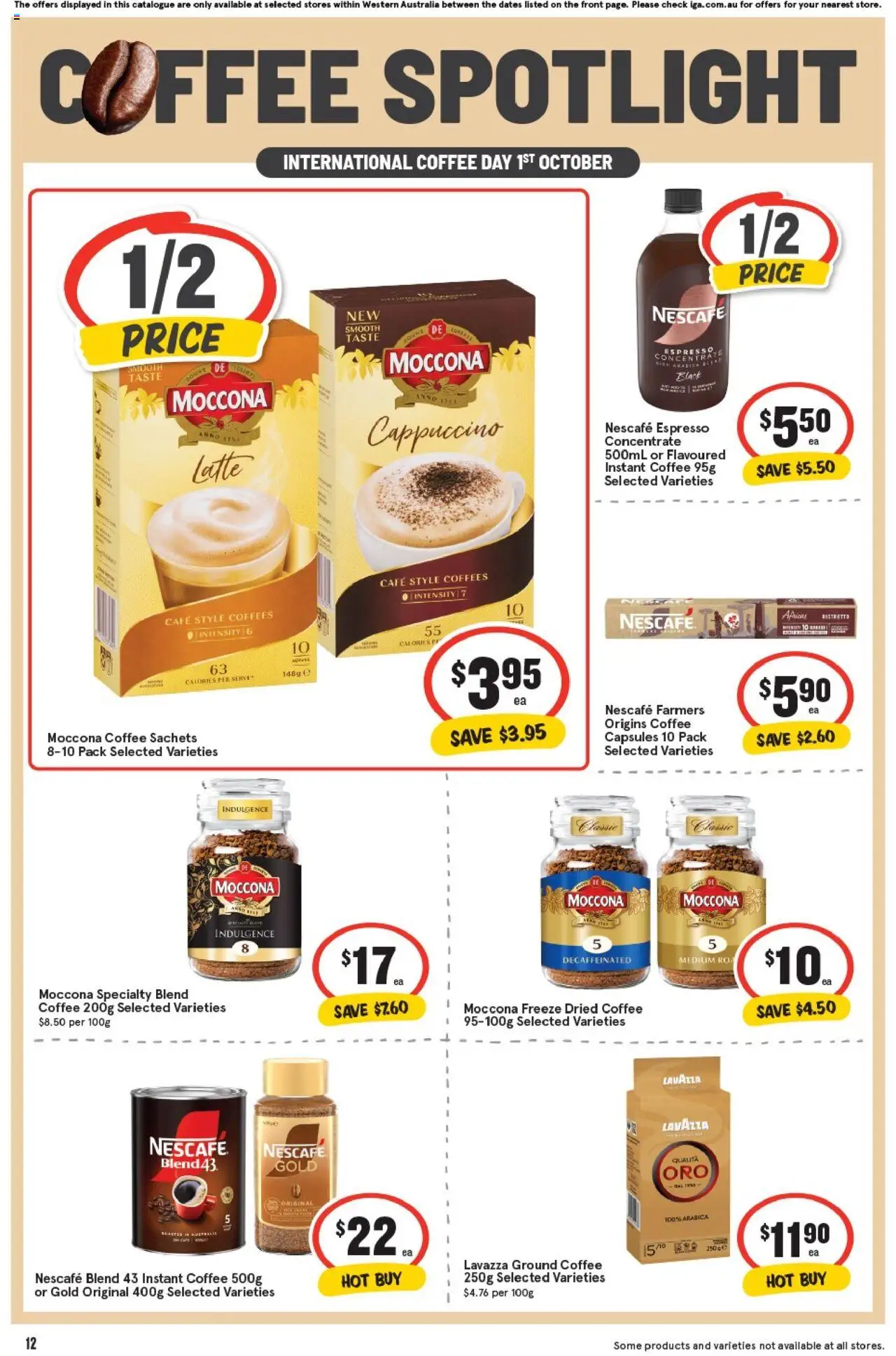 IGA catalogue - valid from 01.10.2025 | Page: 12 | Products: Coffee, Moccona, Nescafe