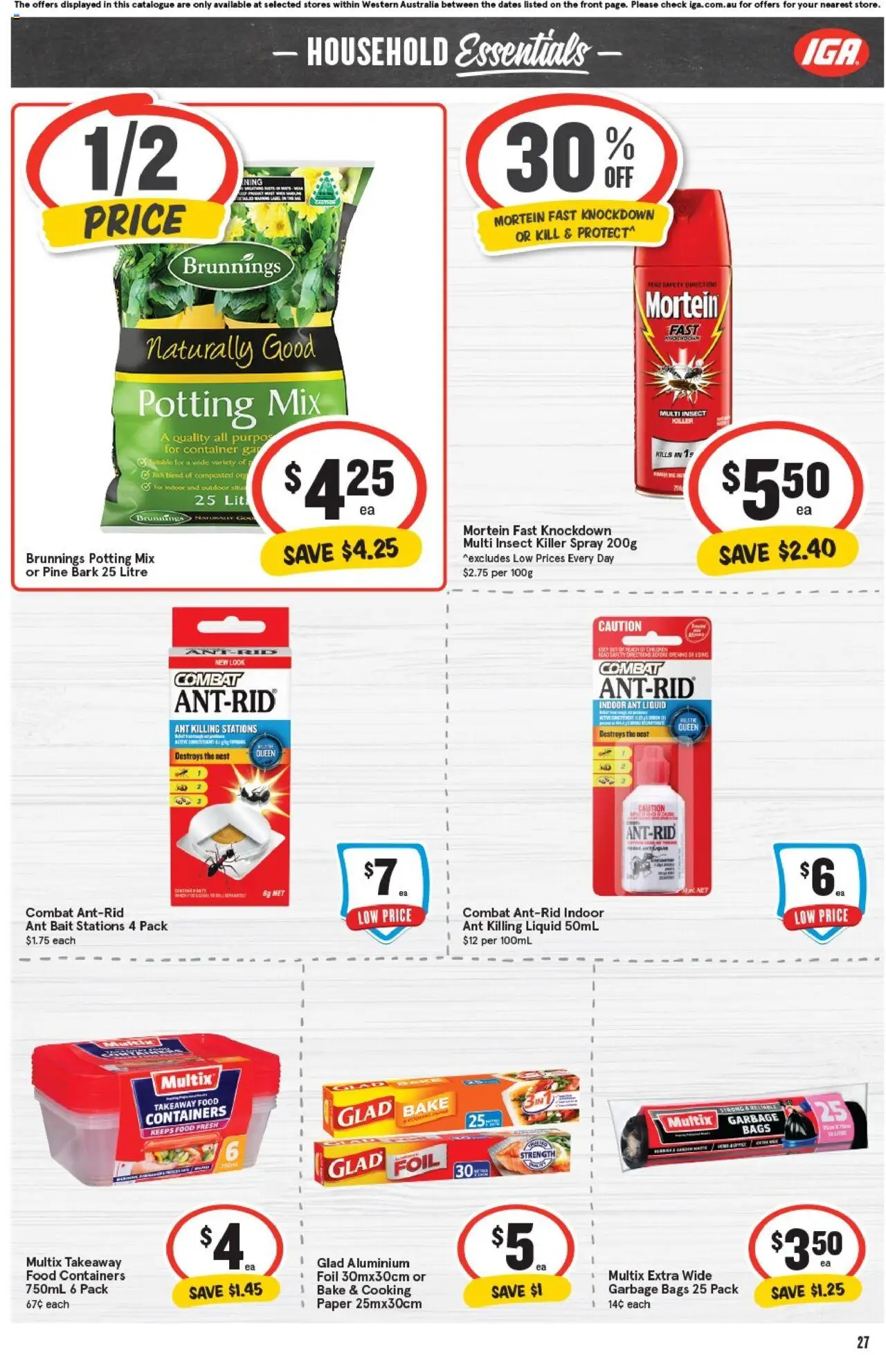 IGA catalogue - valid from 01.10.2025 | Page: 27 | Products: Household, Garbage bags