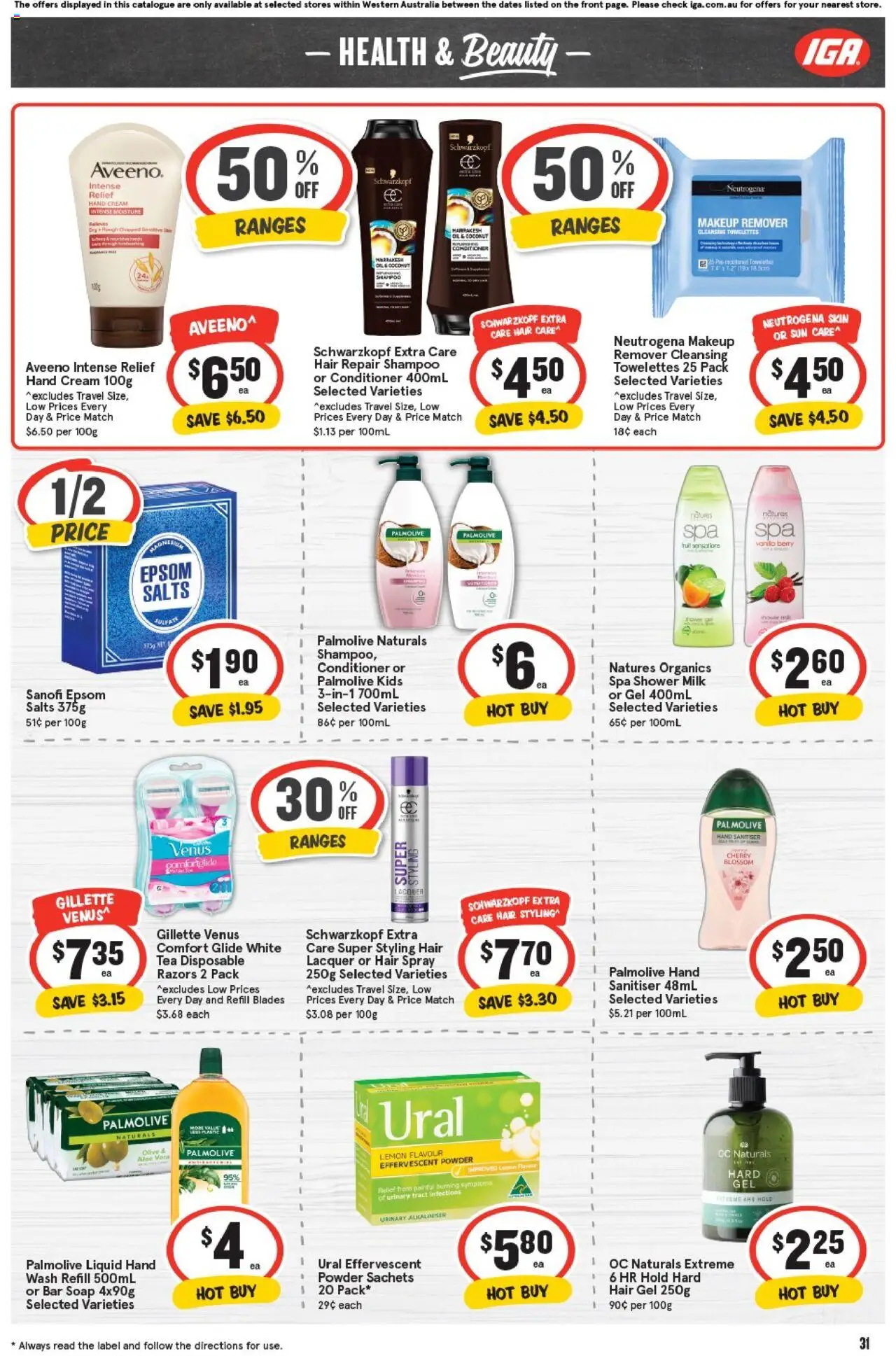 IGA catalogue - valid from 01.10.2025 | Page: 31 | Products: Hair spray, Makeup, Hair gel, Razors