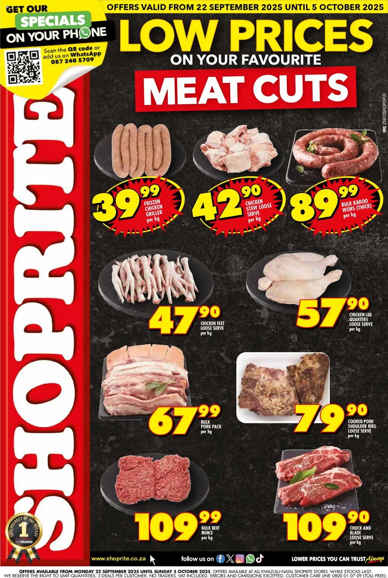 Shoprite KwaZulu-Natal – Low Price Meat (22/09/2025 – 05/10/2025) → Online Catalogue