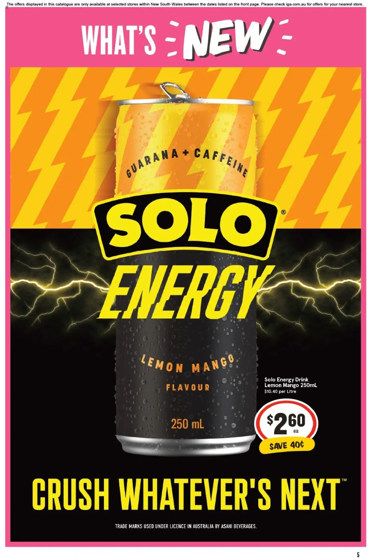 IGA catalogue - valid from 01.10.2025 | Page: 5 | Products: Energy drink, Lemon, Mango