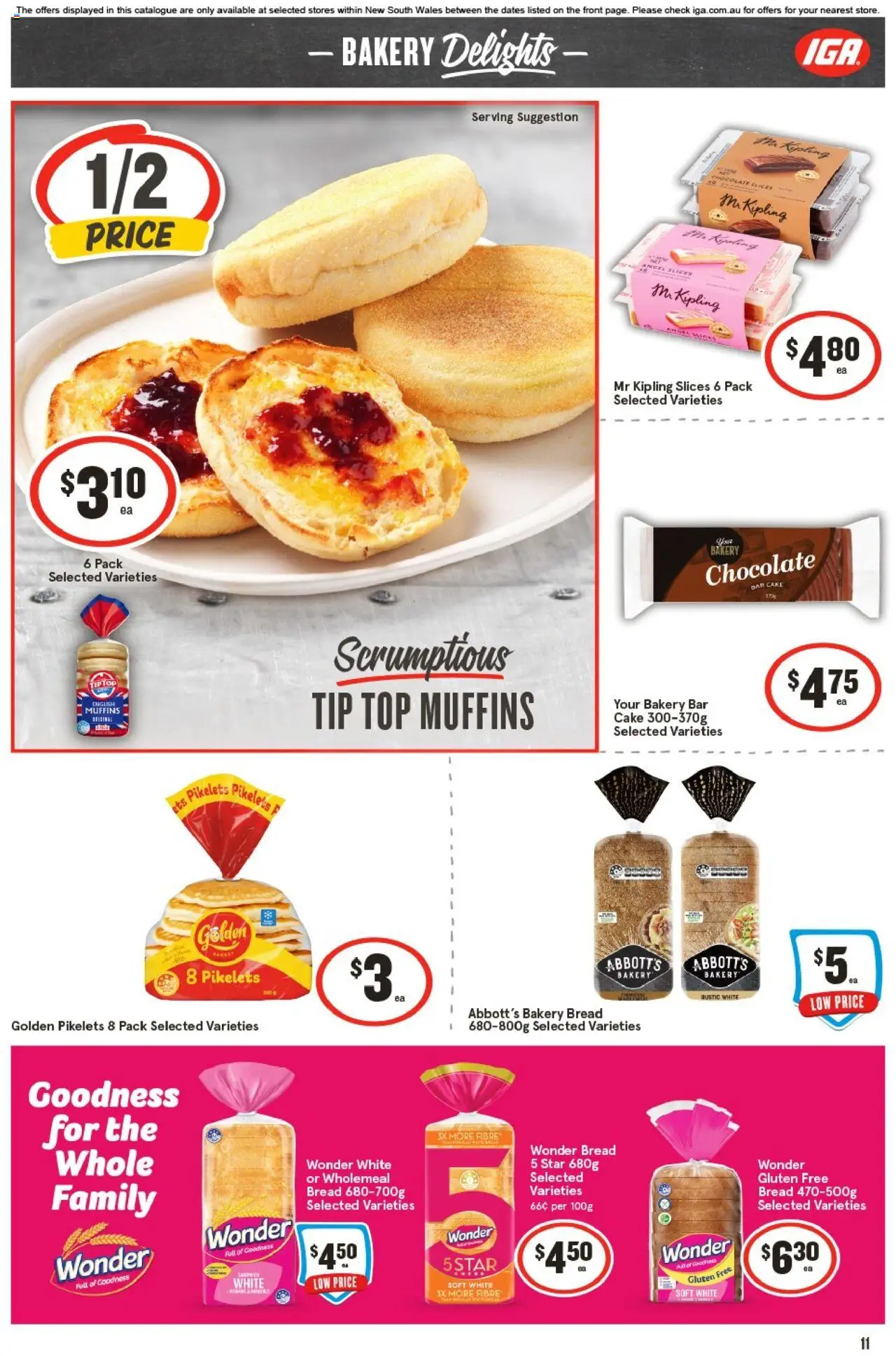 IGA catalogue - valid from 01.10.2025 | Page: 11 | Products: Bread, Chocolate, Muffins, Bakery