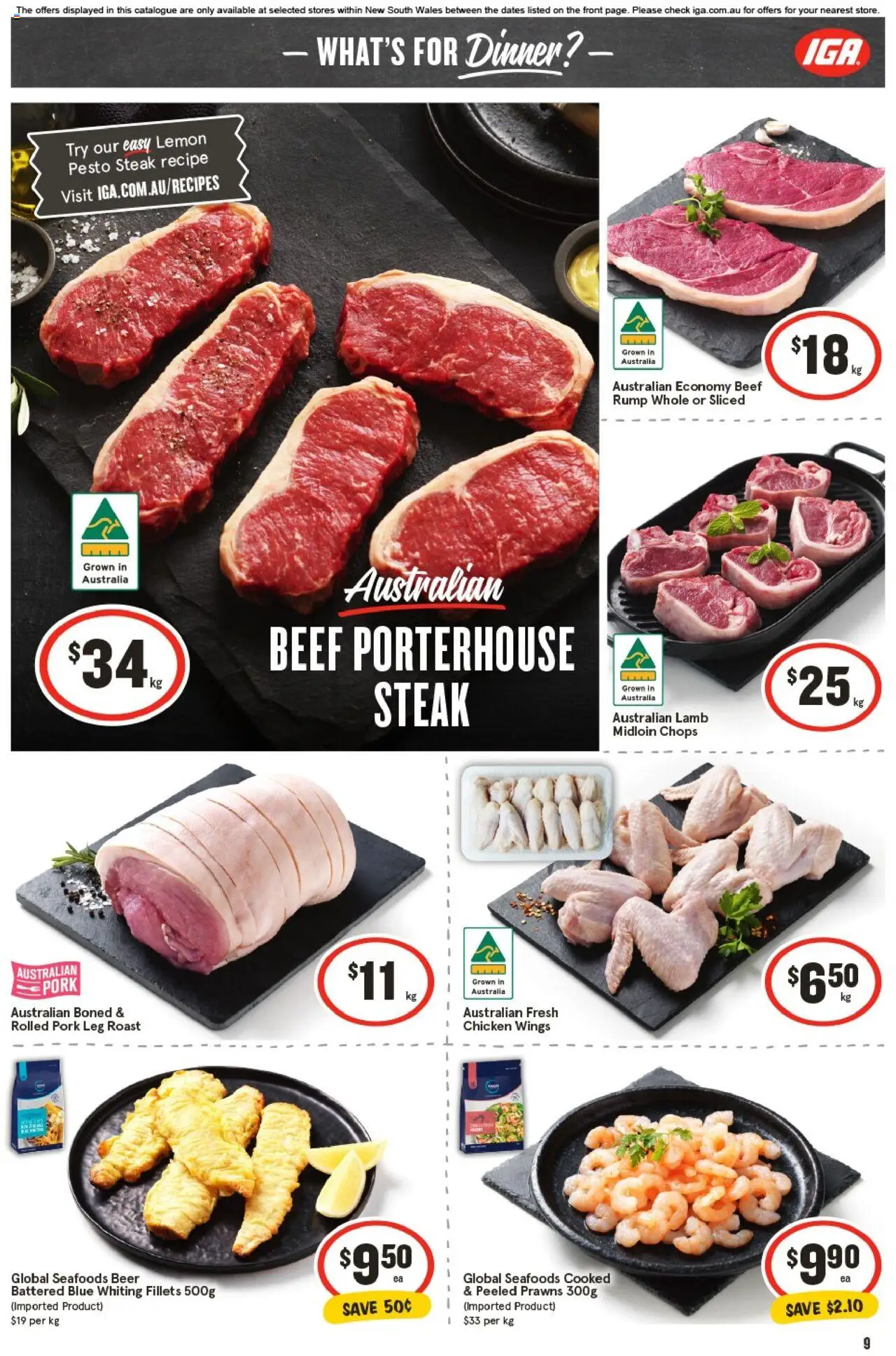 IGA catalogue - valid from 01.10.2025 | Page: 9 | Products: Beer, Pork, Beef, Lemon