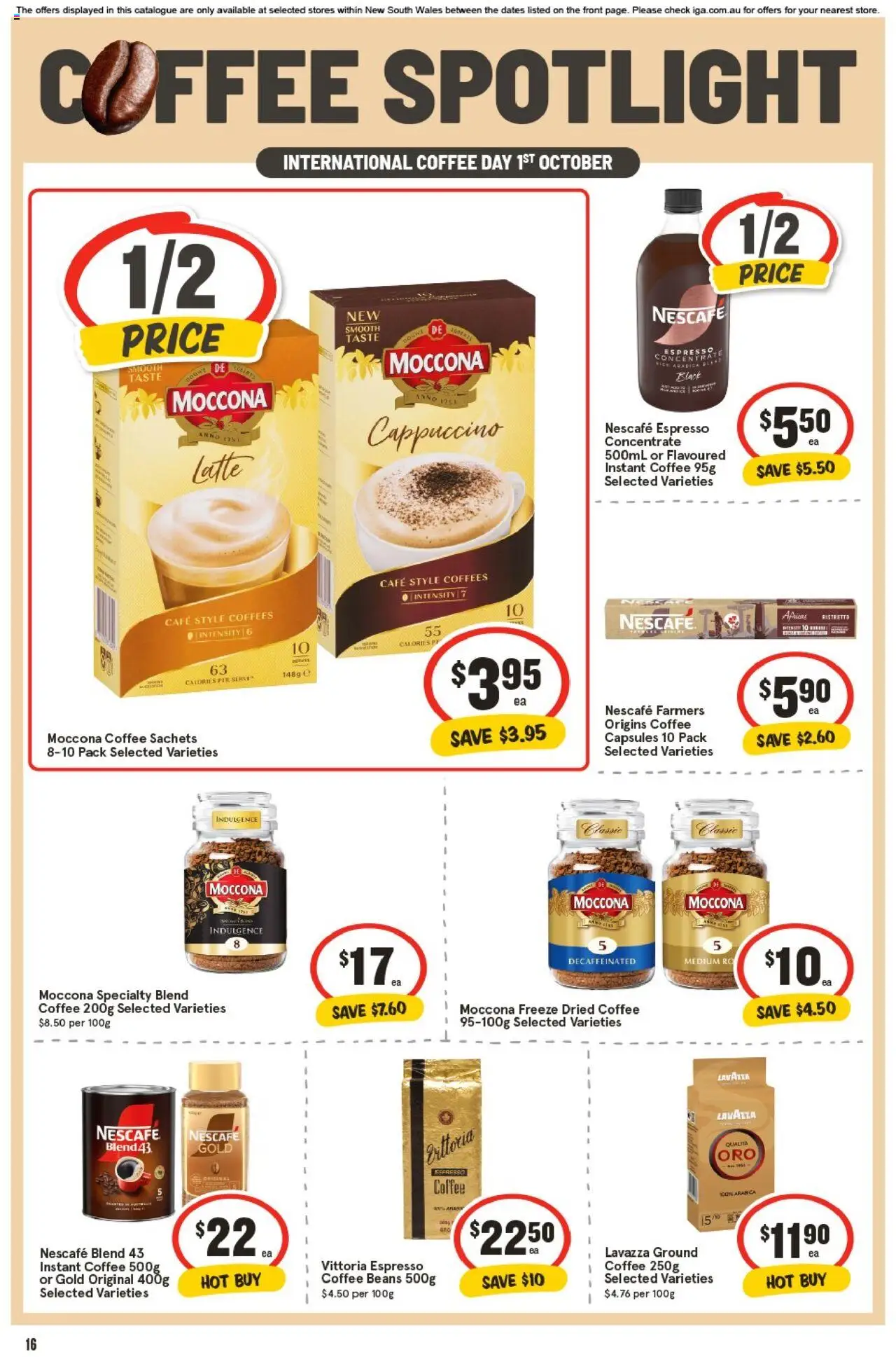 IGA catalogue - valid from 01.10.2025 | Page: 12 | Products: Coffee, Moccona, Nescafe