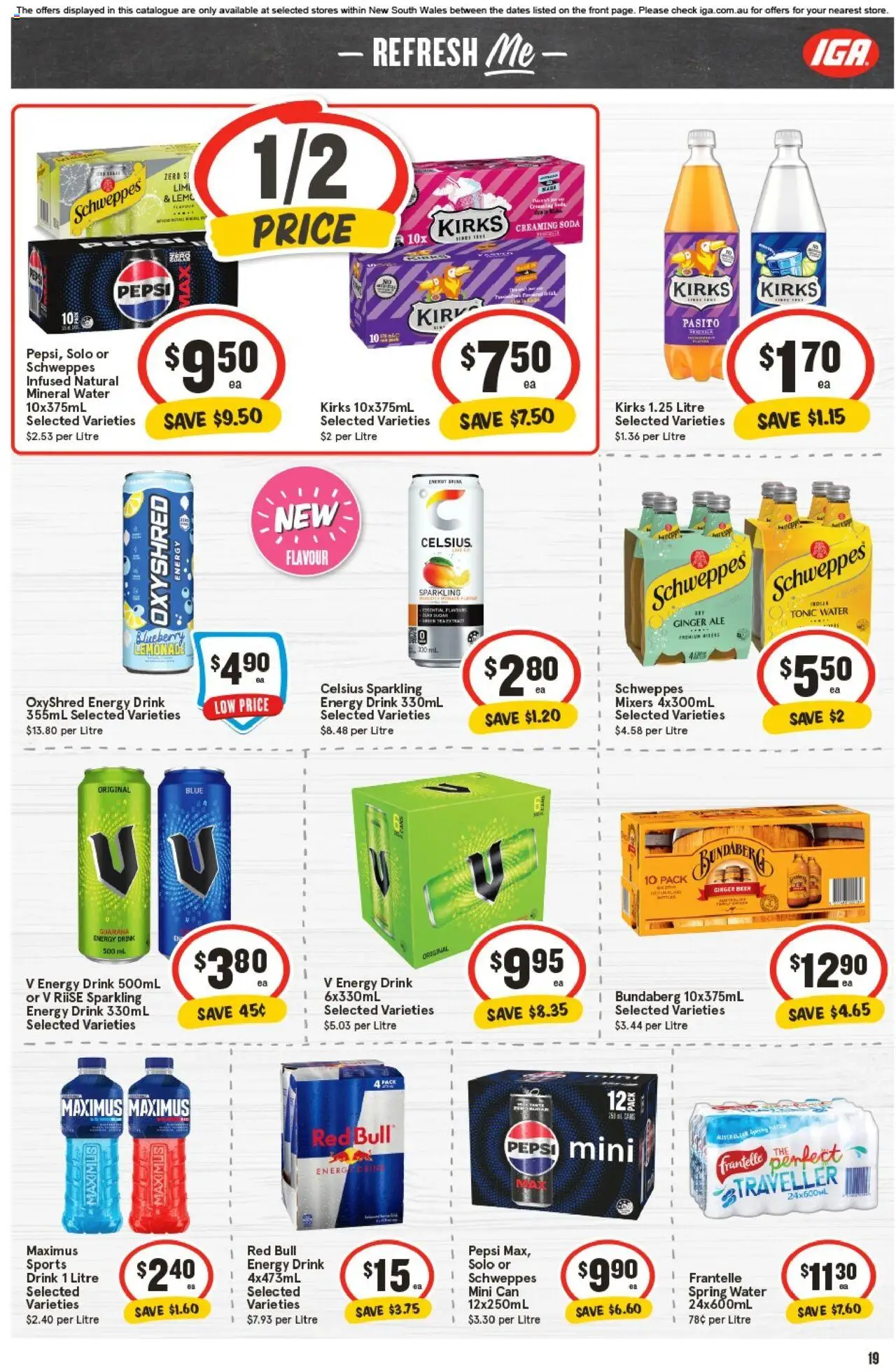 IGA catalogue - valid from 01.10.2025 | Page: 15 | Products: Ginger, Beer, Pepsi, Water