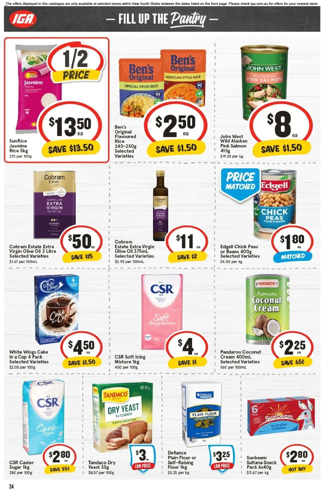 IGA catalogue - valid from 01.10.2025 | Page: 20 | Products: Cream, Salmon, Sugar, Wheat
