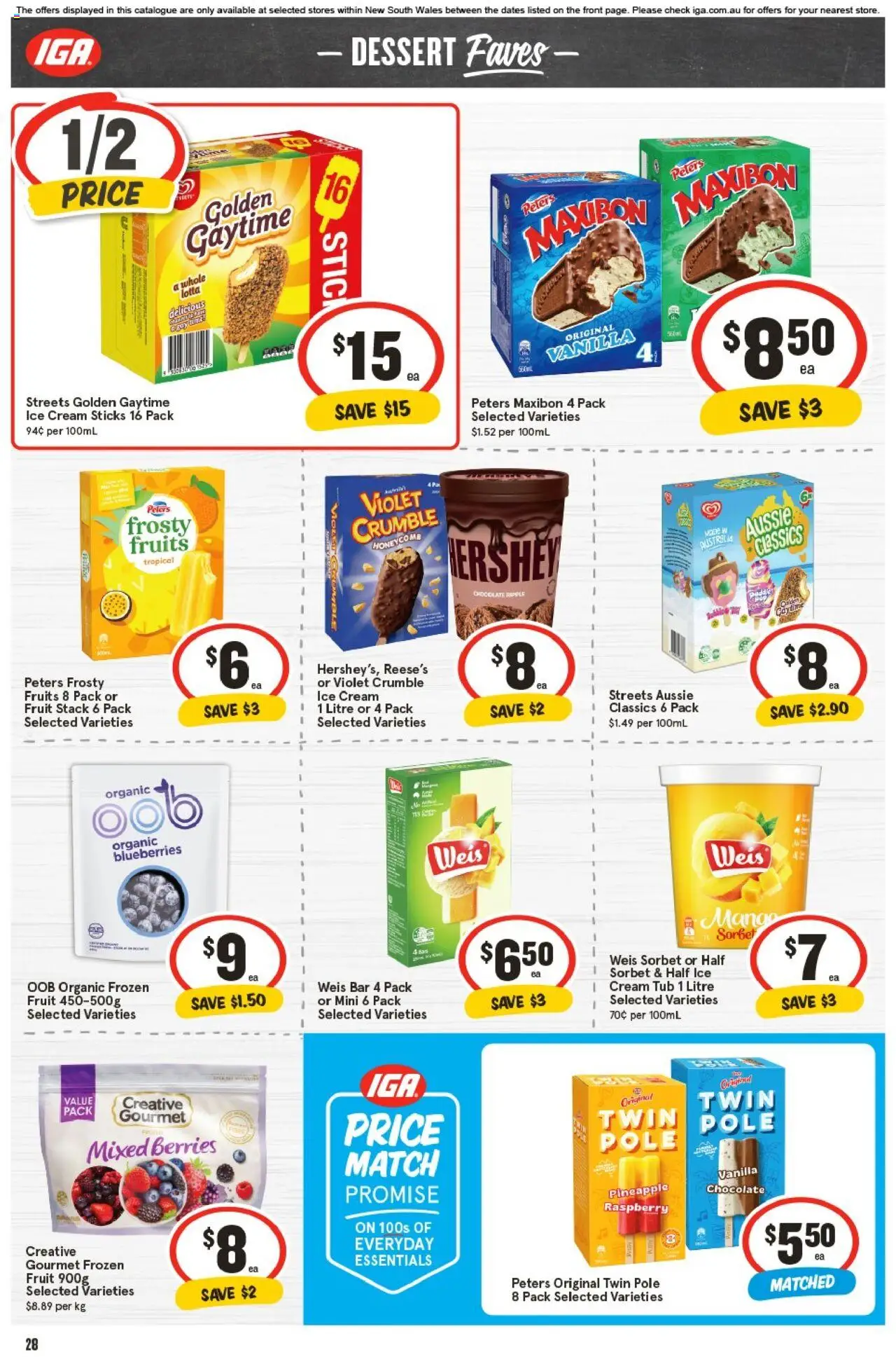 IGA catalogue - valid from 01.10.2025 | Page: 24 | Products: Ice cream, Fruits, Mango, Raspberry