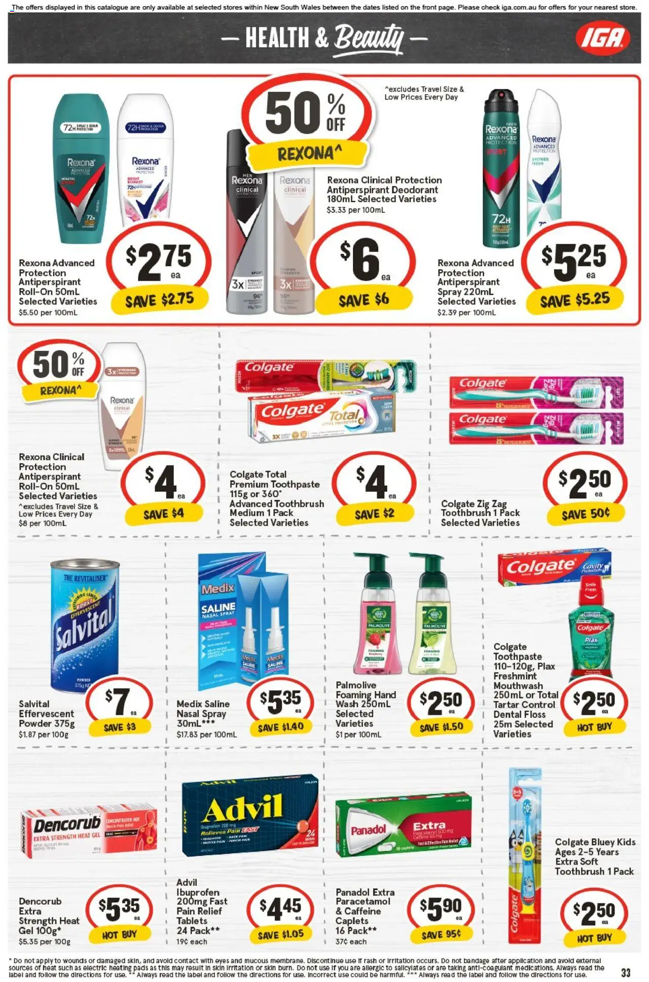 IGA catalogue - valid from 01.10.2025 | Page: 29 | Products: Shower, Antiperspirant, Toothbrush, Pain relief