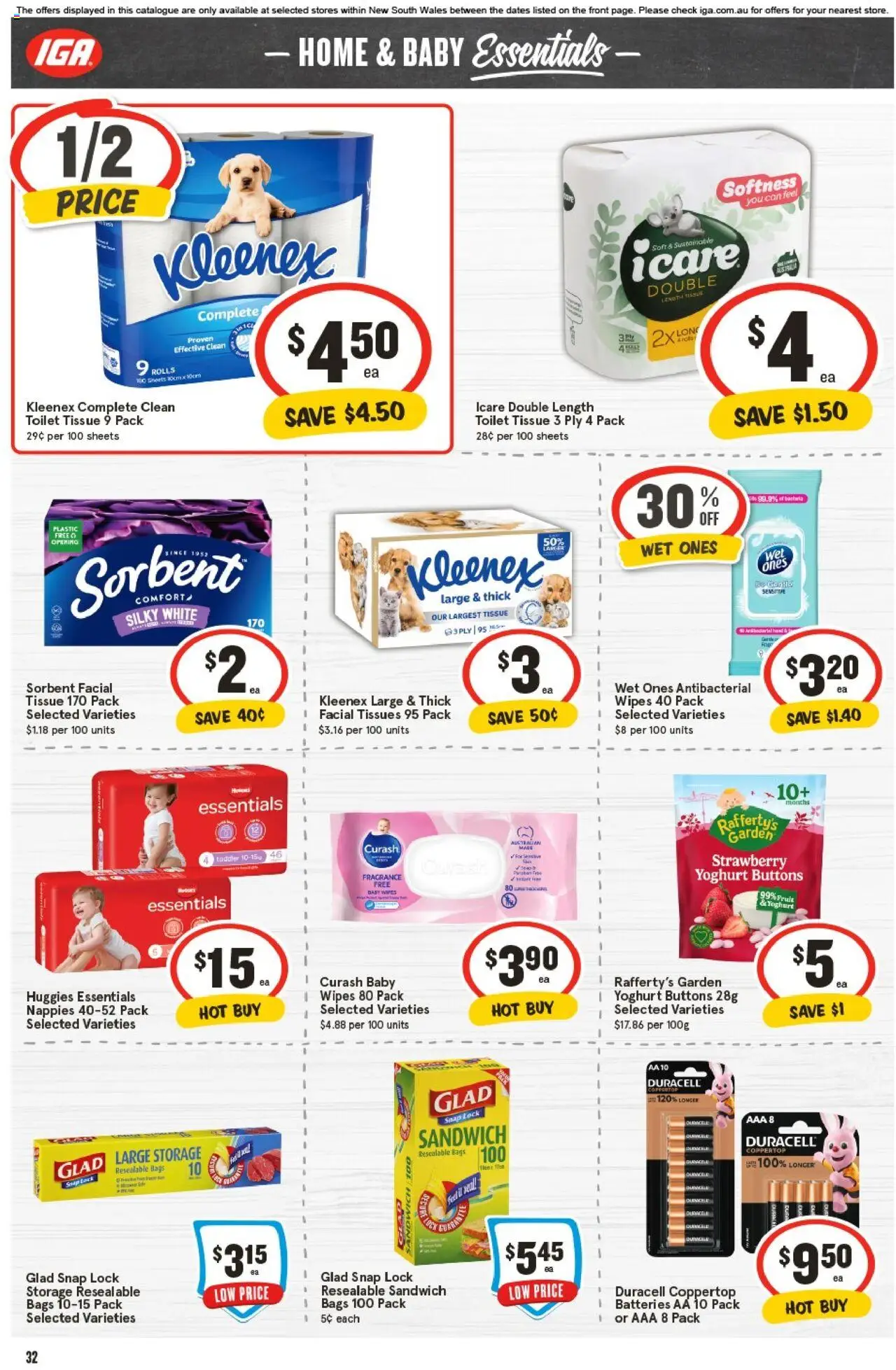 IGA catalogue - valid from 01.10.2025 | Page: 28 | Products: Toilet, Nappies, Batteries, Tissues