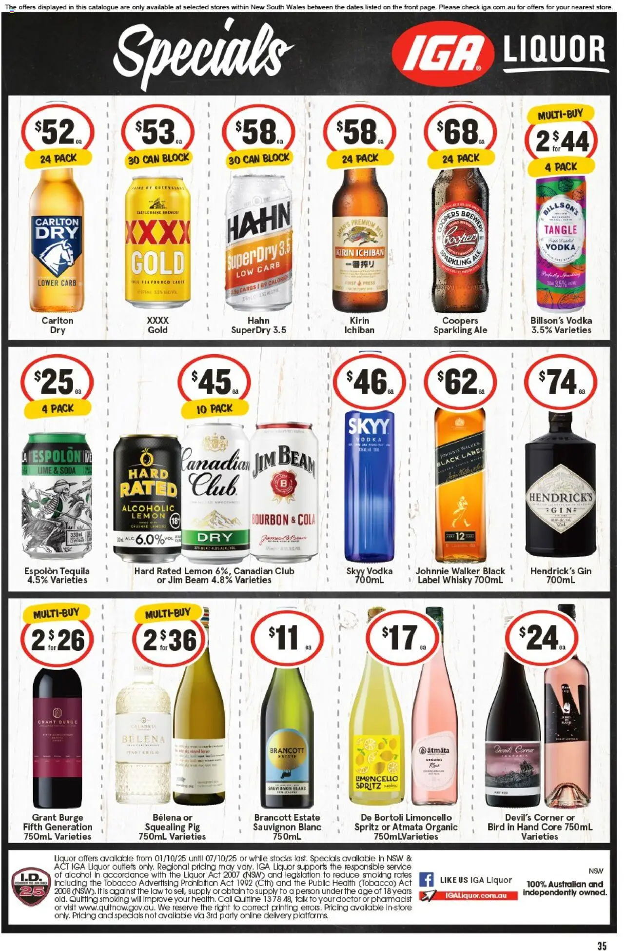 IGA catalogue - valid from 01.10.2025 | Page: 31 | Products: Bourbon, Gin, Lemon, Lime