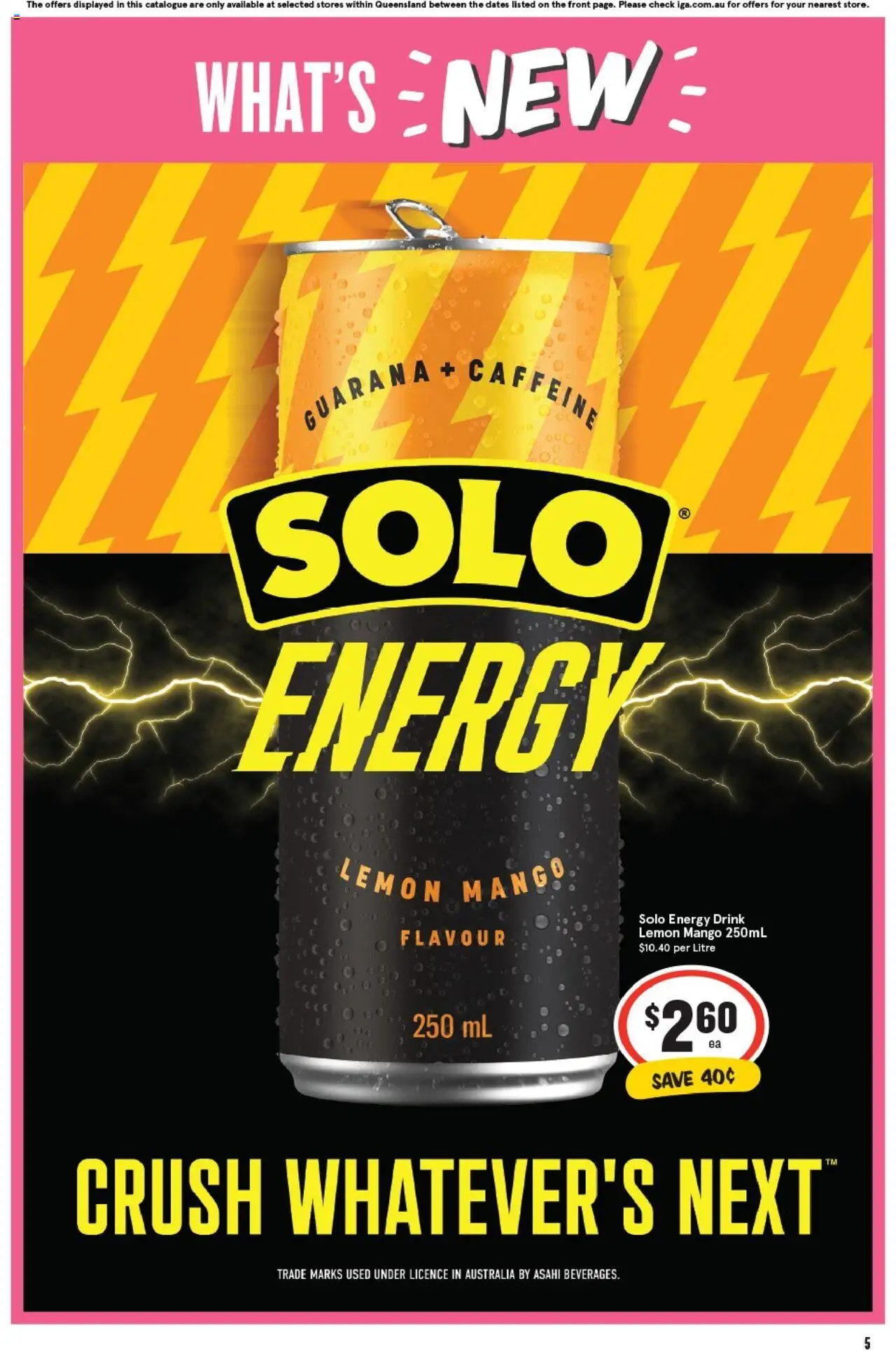 IGA catalogue - valid from 01.10.2025 | Page: 5 | Products: Energy drink, Lemon, Mango