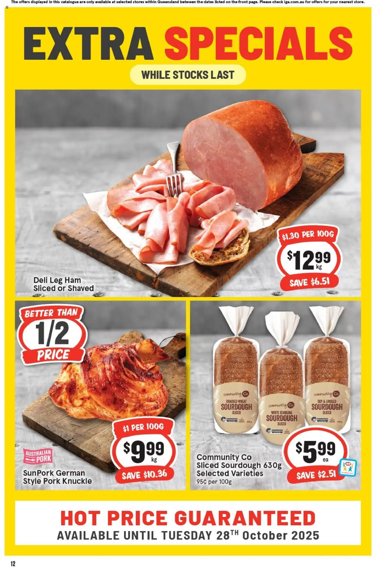 IGA catalogue - valid from 01.10.2025 | Page: 12 | Products: Ham, Pork, Wheat