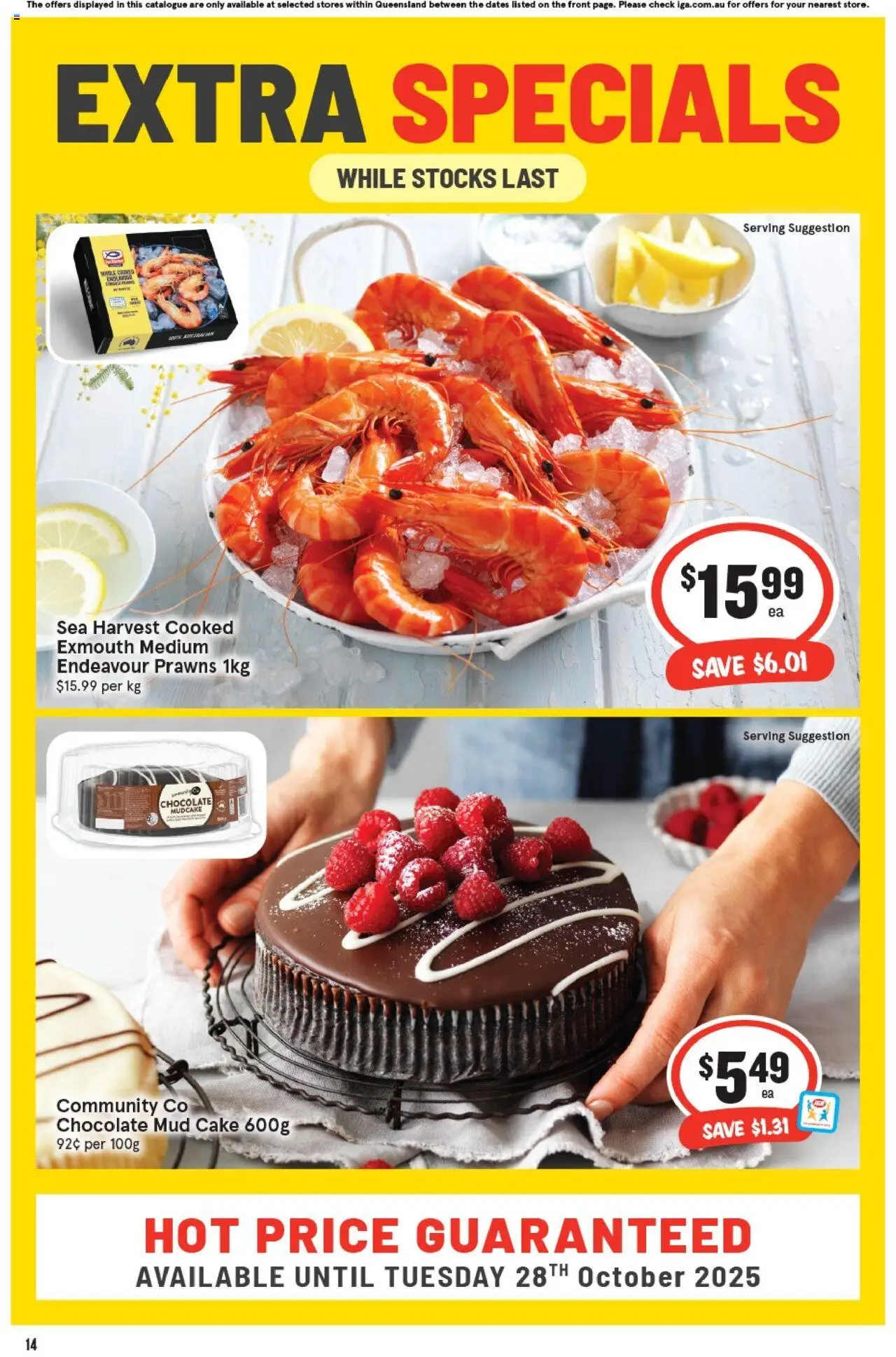 IGA catalogue - valid from 01.10.2025 | Page: 14 | Products: Chocolate, Prawns