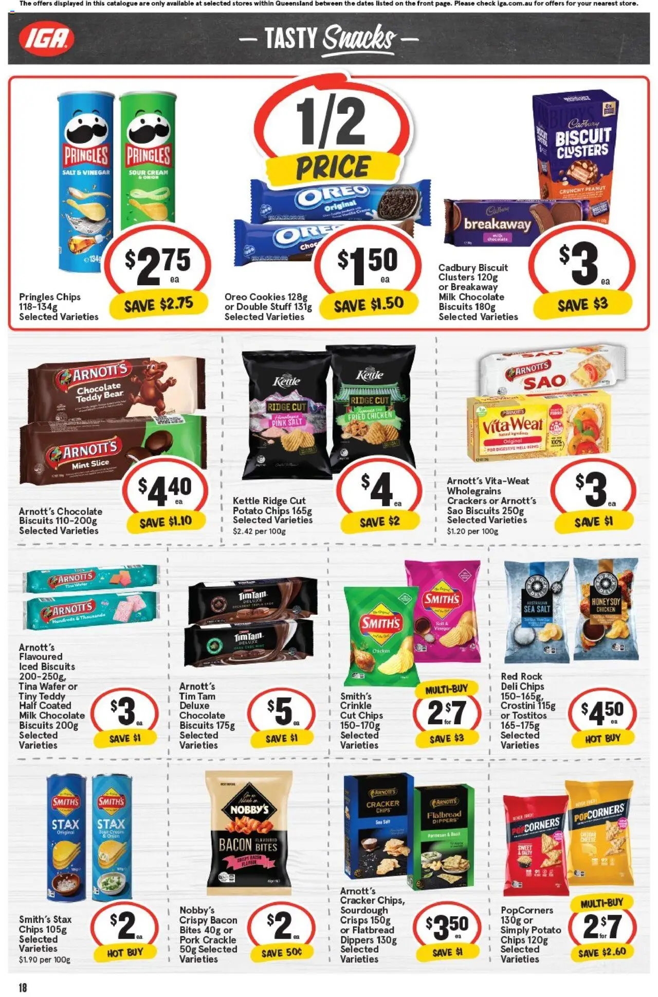 IGA catalogue - valid from 01.10.2025 | Page: 18 | Products: Crackers, Salt, Vinegar, Kettle