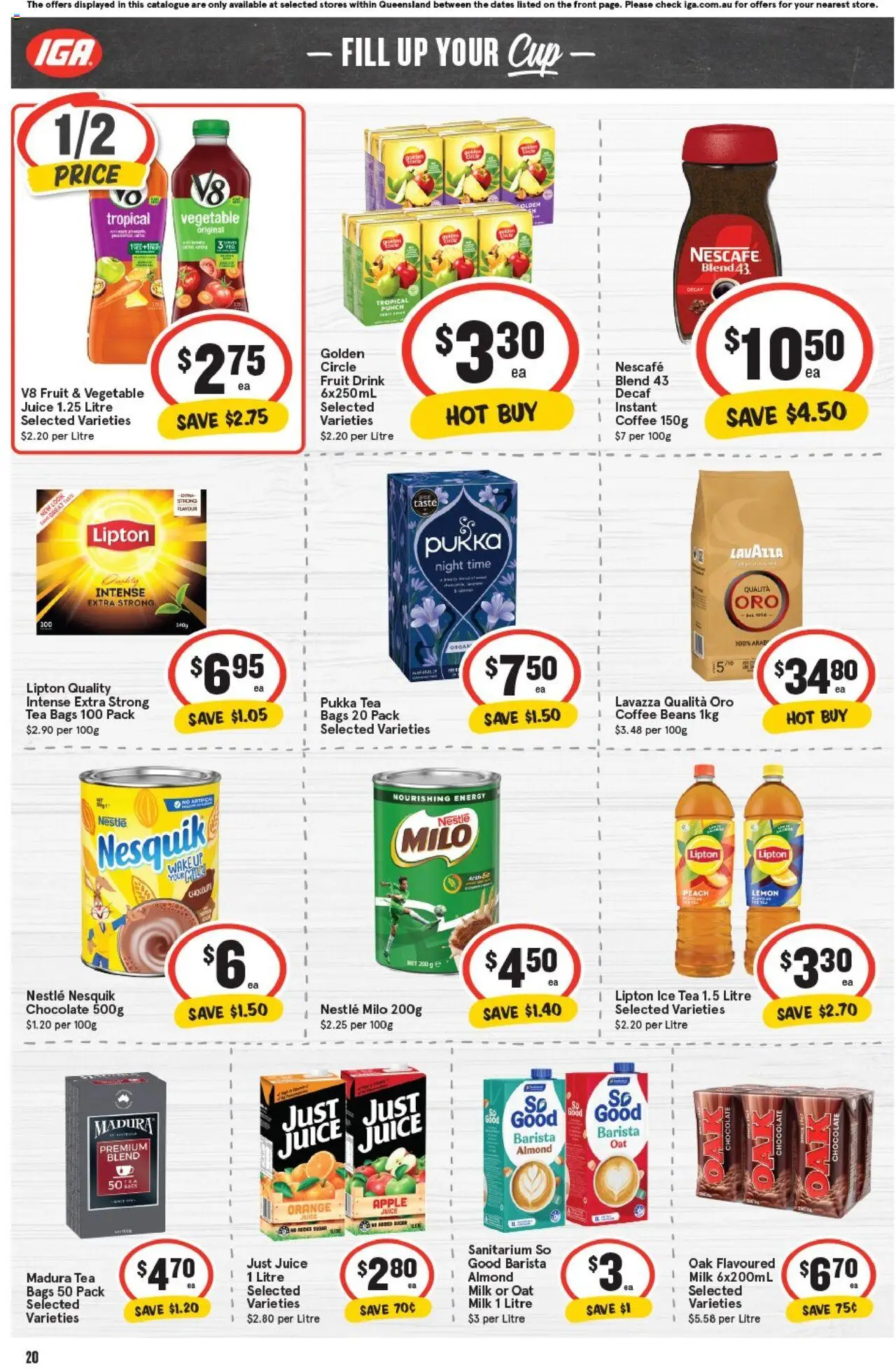 IGA catalogue - valid from 01.10.2025 | Page: 20 | Products: Milk, Juice, Lemon, Nescafe