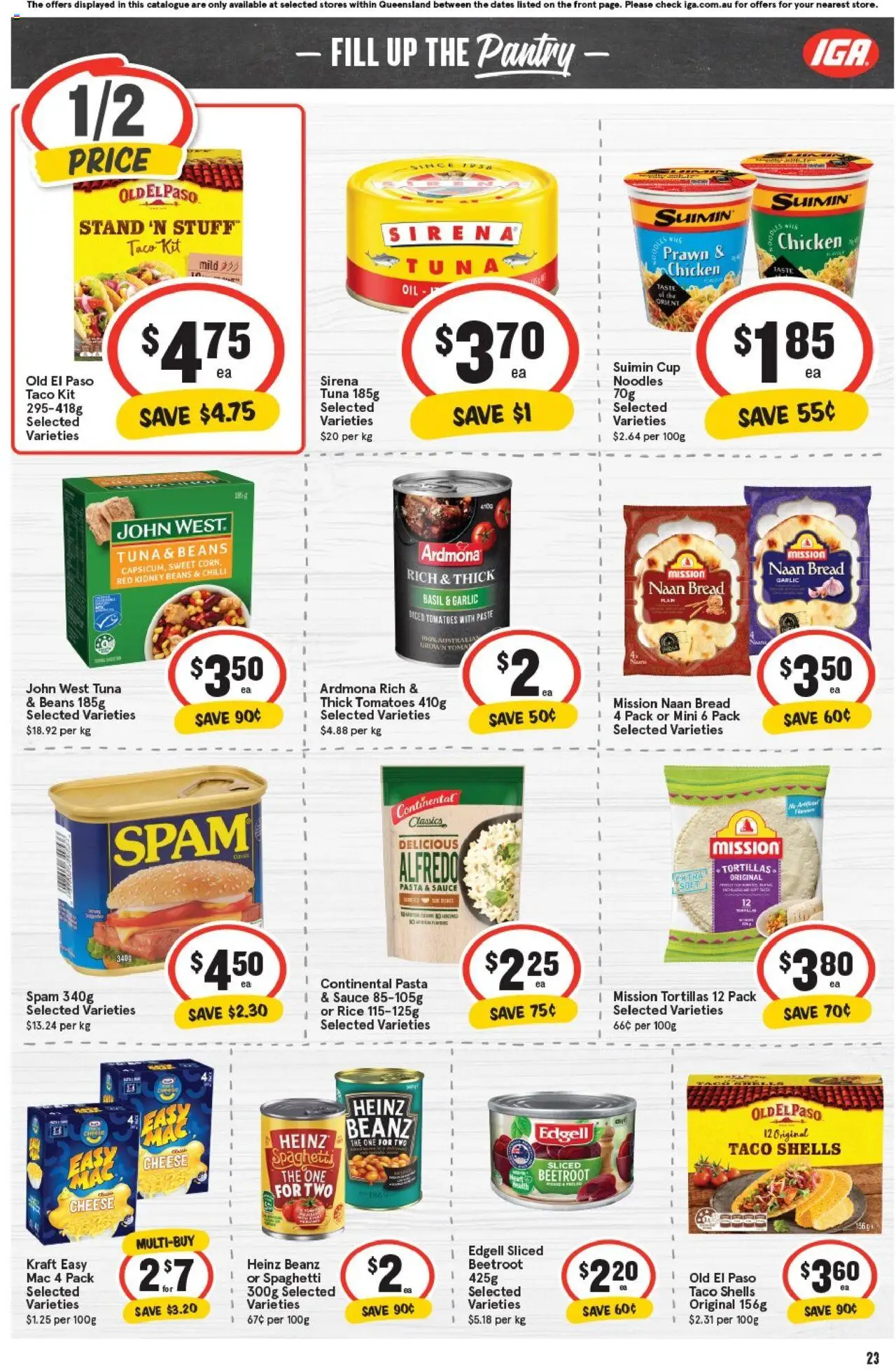 IGA catalogue - valid from 01.10.2025 | Page: 23 | Products: Chicken, Pasta, Garlic, Tuna
