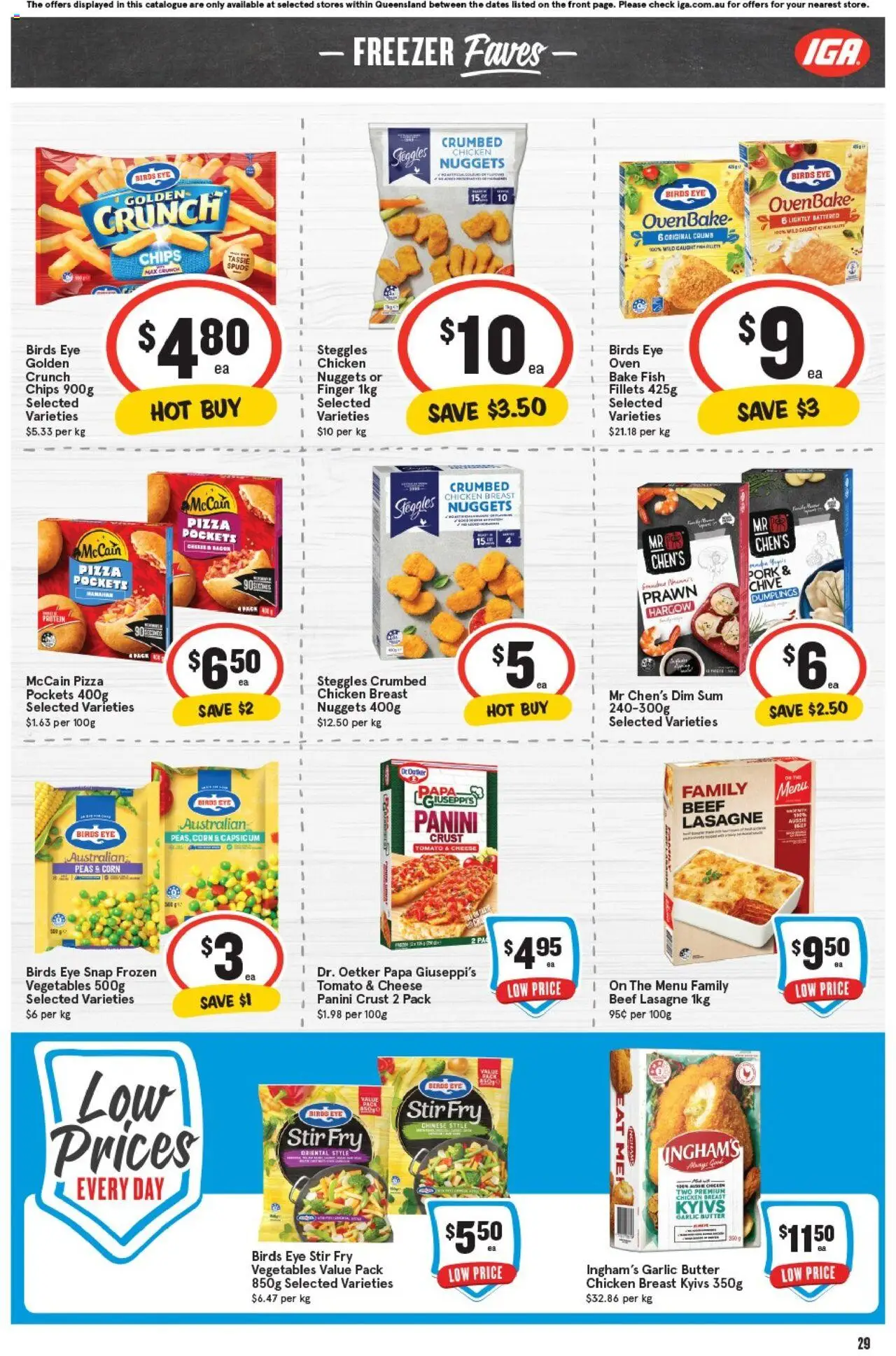 IGA catalogue - valid from 01.10.2025 | Page: 29 | Products: Bacon, Fish, Garlic, Freezer