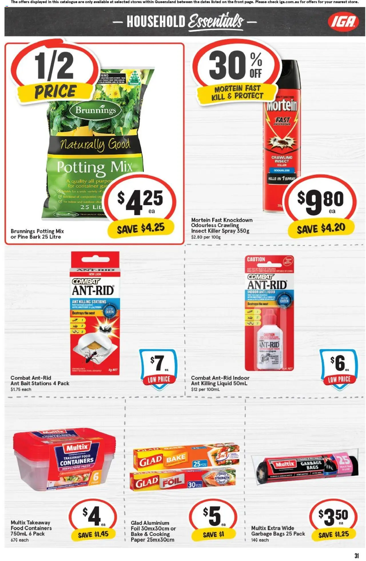 IGA catalogue - valid from 01.10.2025 | Page: 31 | Products: Household, Garbage bags, Rake