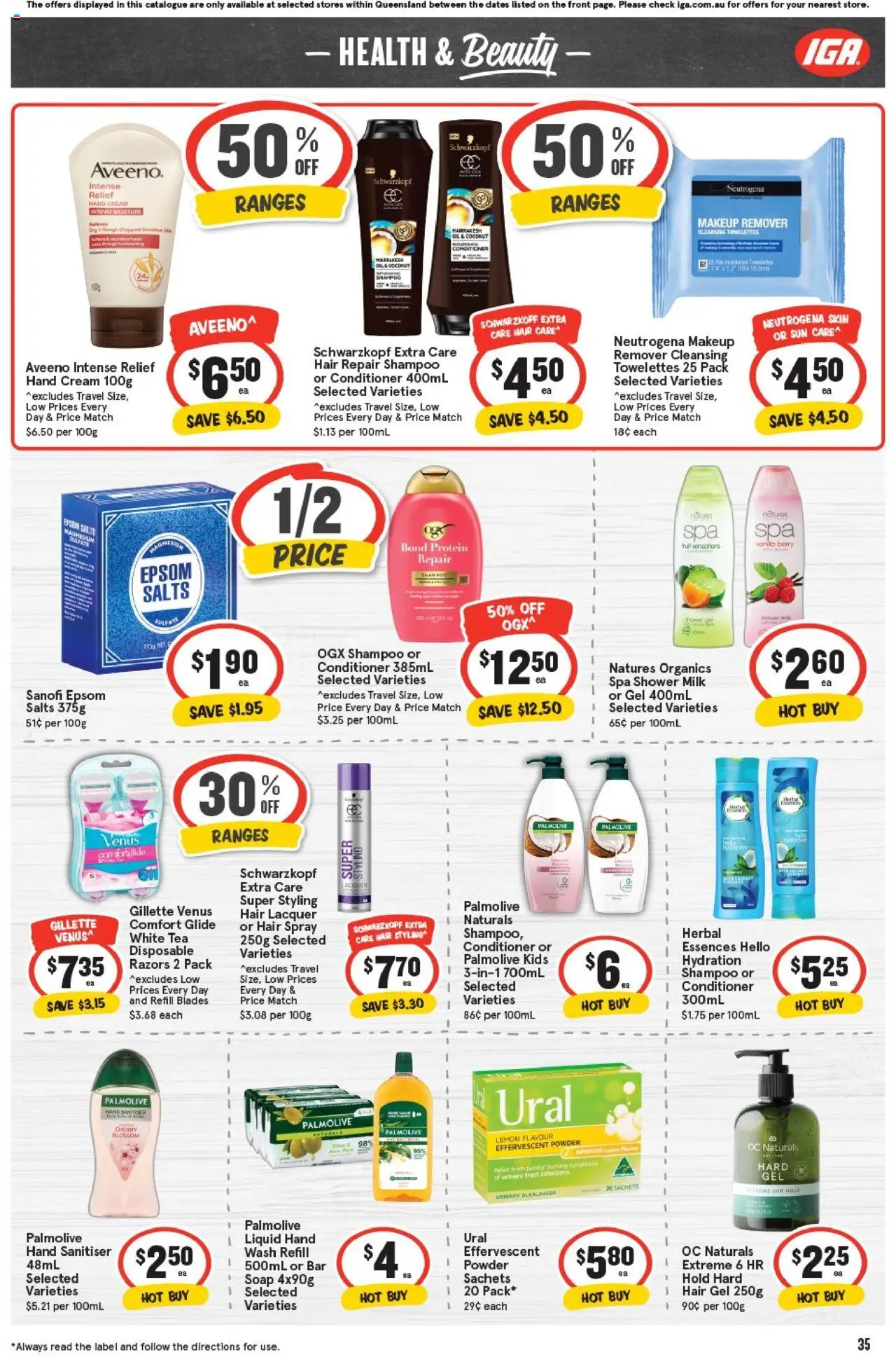 IGA catalogue - valid from 01.10.2025 | Page: 35 | Products: Shower, Milk, Hand sanitiser, Hand wash