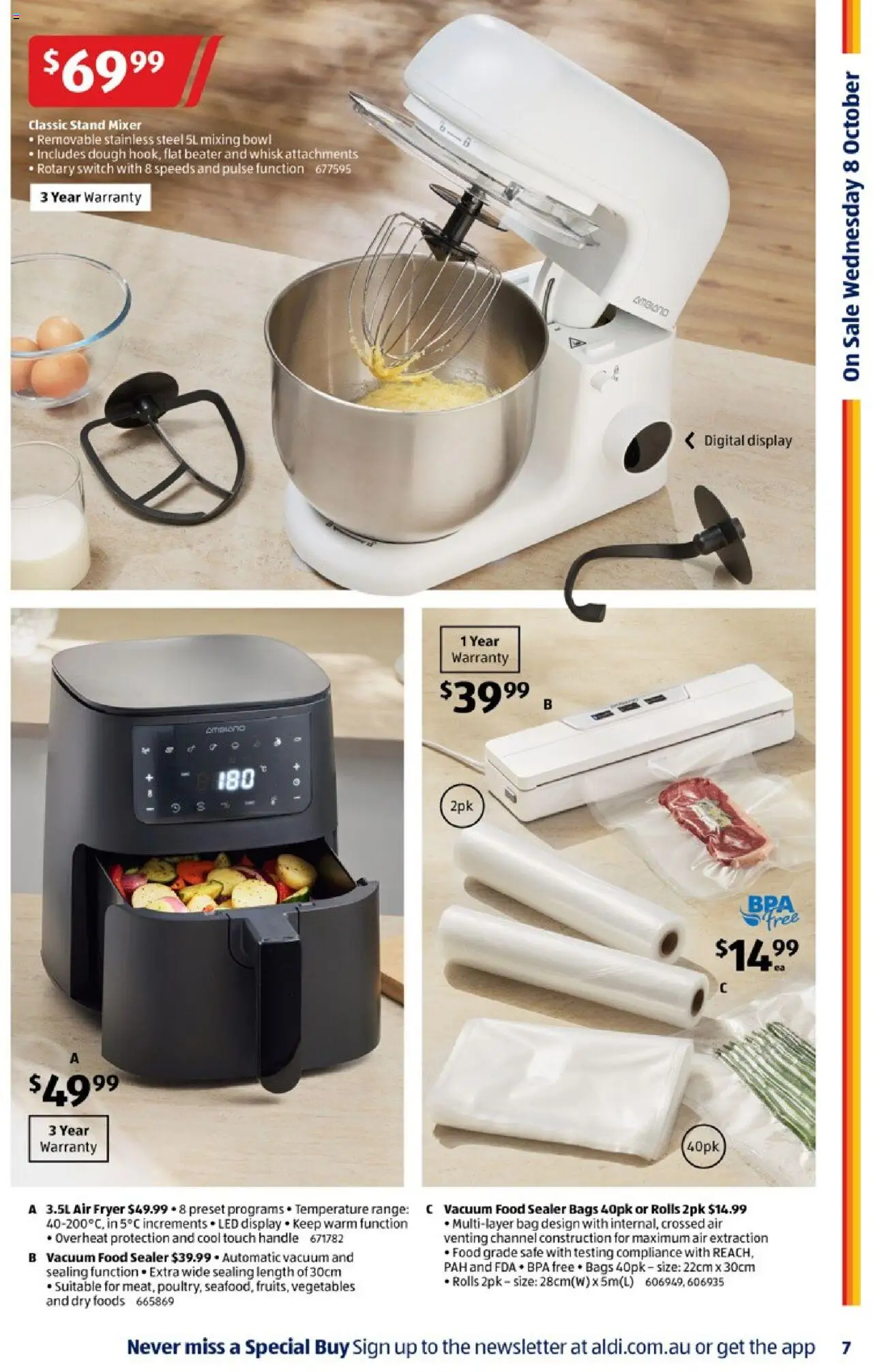 Aldi catalogue - valid from 08.10.2025 | Page: 7 | Products: Vegetables, Digital, Safe, Beater