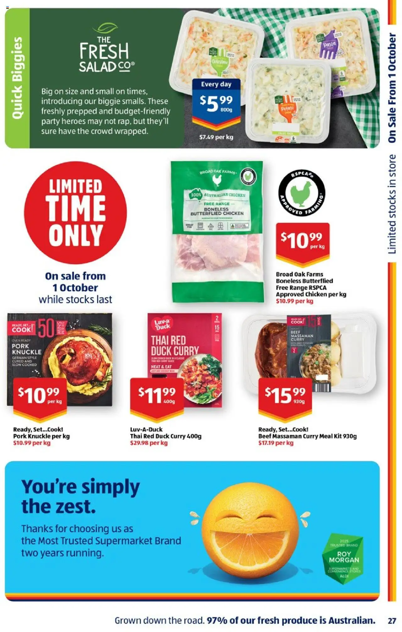 Aldi catalogue - valid from 08.10.2025 | Page: 27 | Products: Curry, Duck, Pork, Pasta