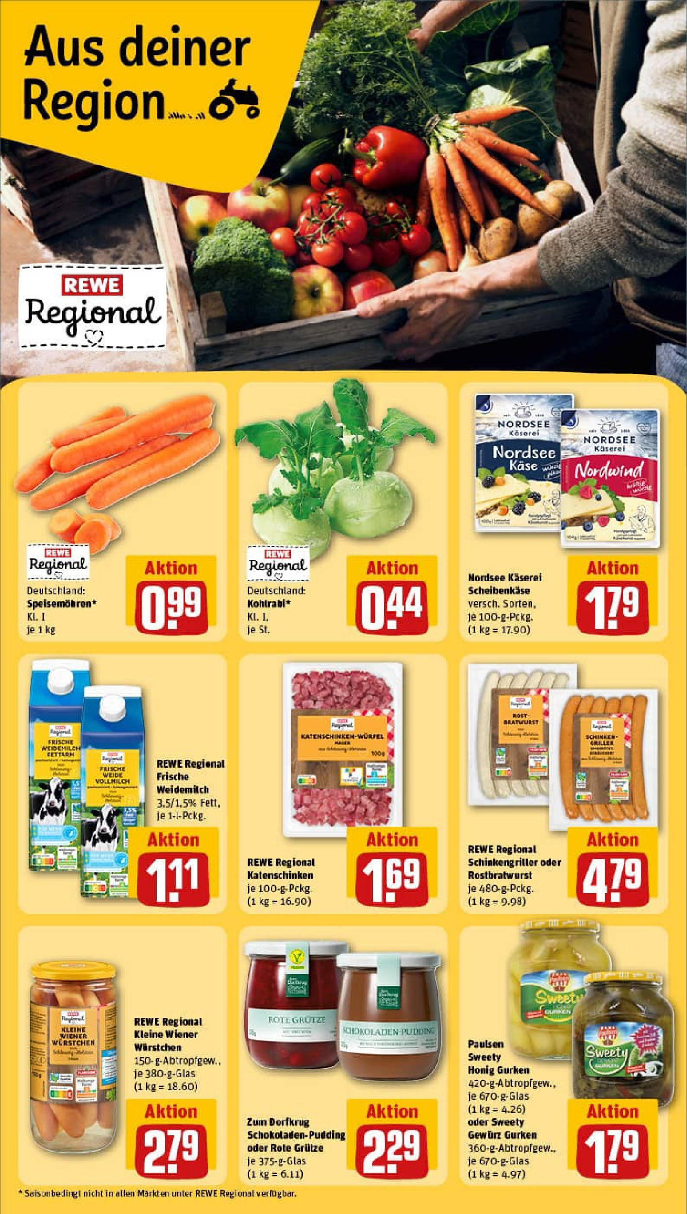 REWE Prospekt ab 14.09.2025 zum Blättern » Angebote | Seite: 15 | Produkte: Wiener wurstchen, Käse, Kohlrabi, Gurken