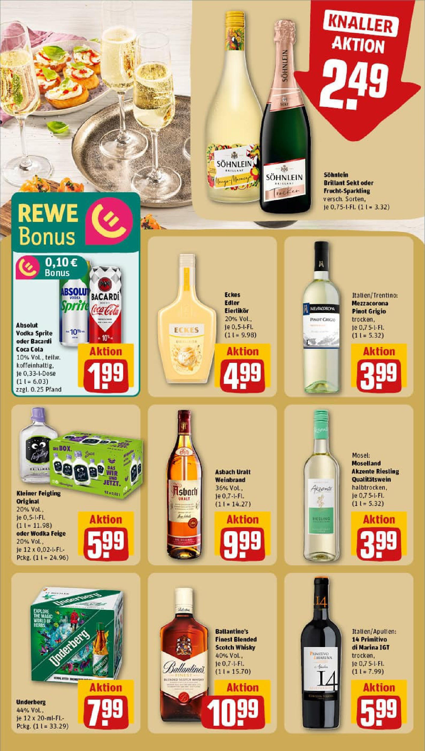 REWE Prospekt ab 14.09.2025 zum Blättern » Angebote | Seite: 17 | Produkte: Cola, Sekt, Underberg, Asbach
