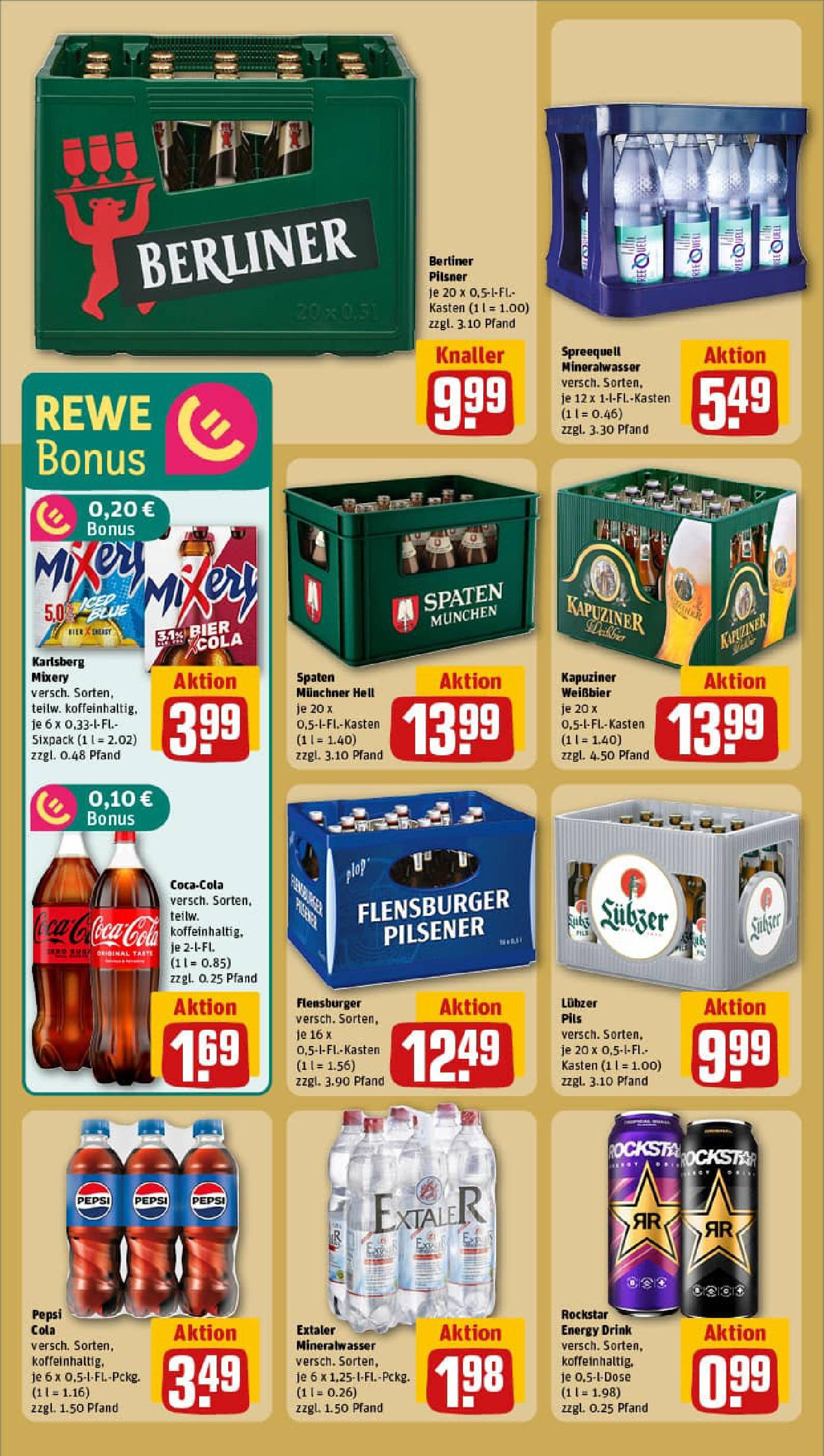 REWE Prospekt ab 14.09.2025 zum Blättern » Angebote | Seite: 16 | Produkte: Cola, Bier, Weißbier, Berliner pilsner