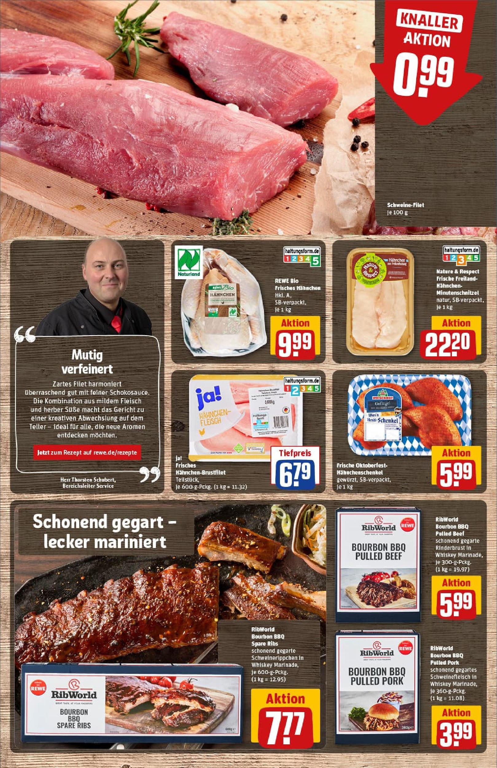 REWE Prospekt ab 14.09.2025 zum Blättern » Angebote | Seite: 8 | Produkte: Spare ribs, Schweinefleisch, Bourbon, Fleisch