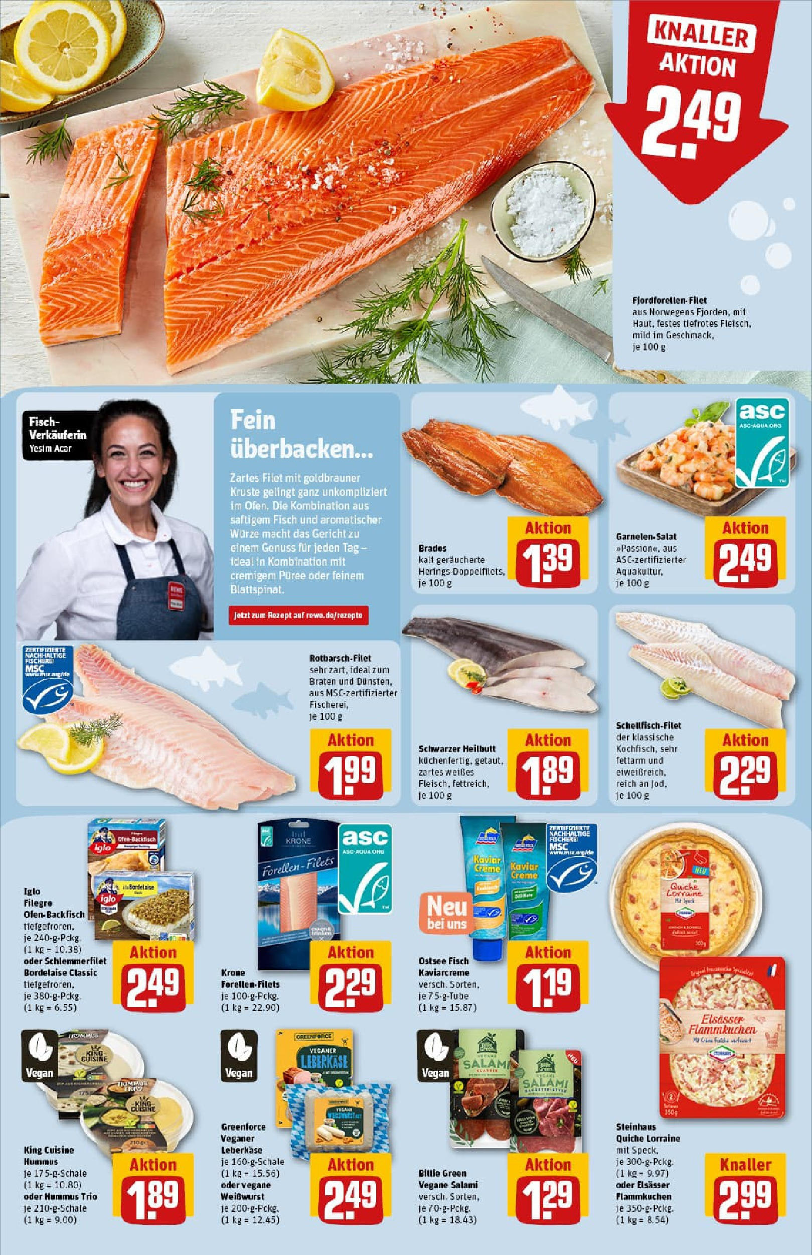 REWE Prospekt ab 14.09.2025 zum Blättern » Angebote | Seite: 14 | Produkte: Weißwurst, Fisch, Salami, Leberkase