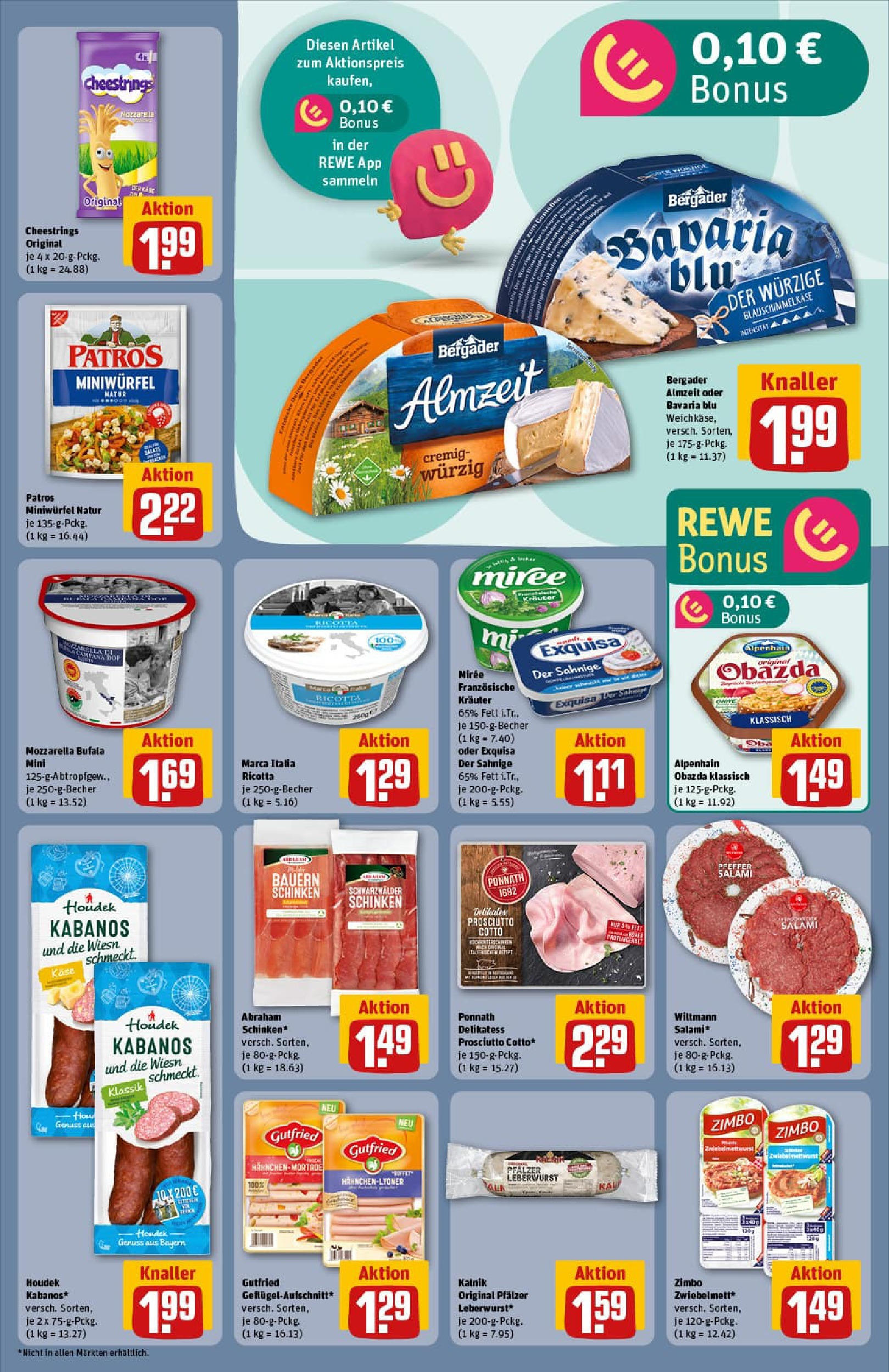 REWE Prospekt ab 14.09.2025 zum Blättern » Angebote | Seite: 15 | Produkte: Mozzarella, Exquisa, Salami, Schinken