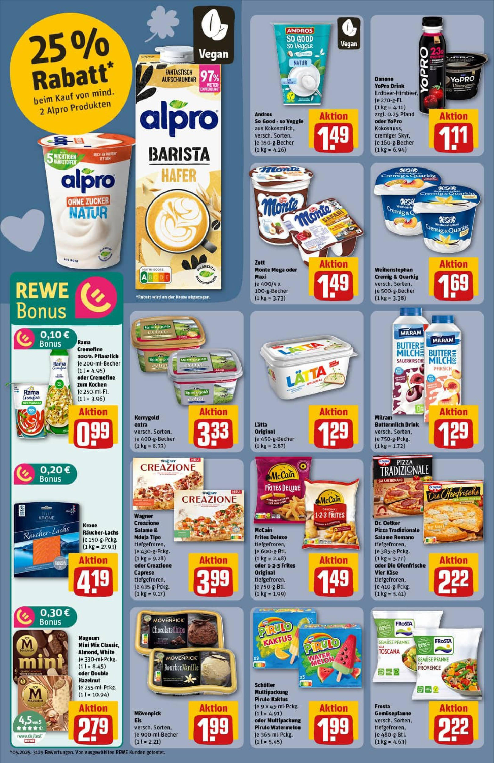 REWE Prospekt ab 14.09.2025 zum Blättern » Angebote | Seite: 16 | Produkte: Frosta, Movenpick eis, Zucker, Chips