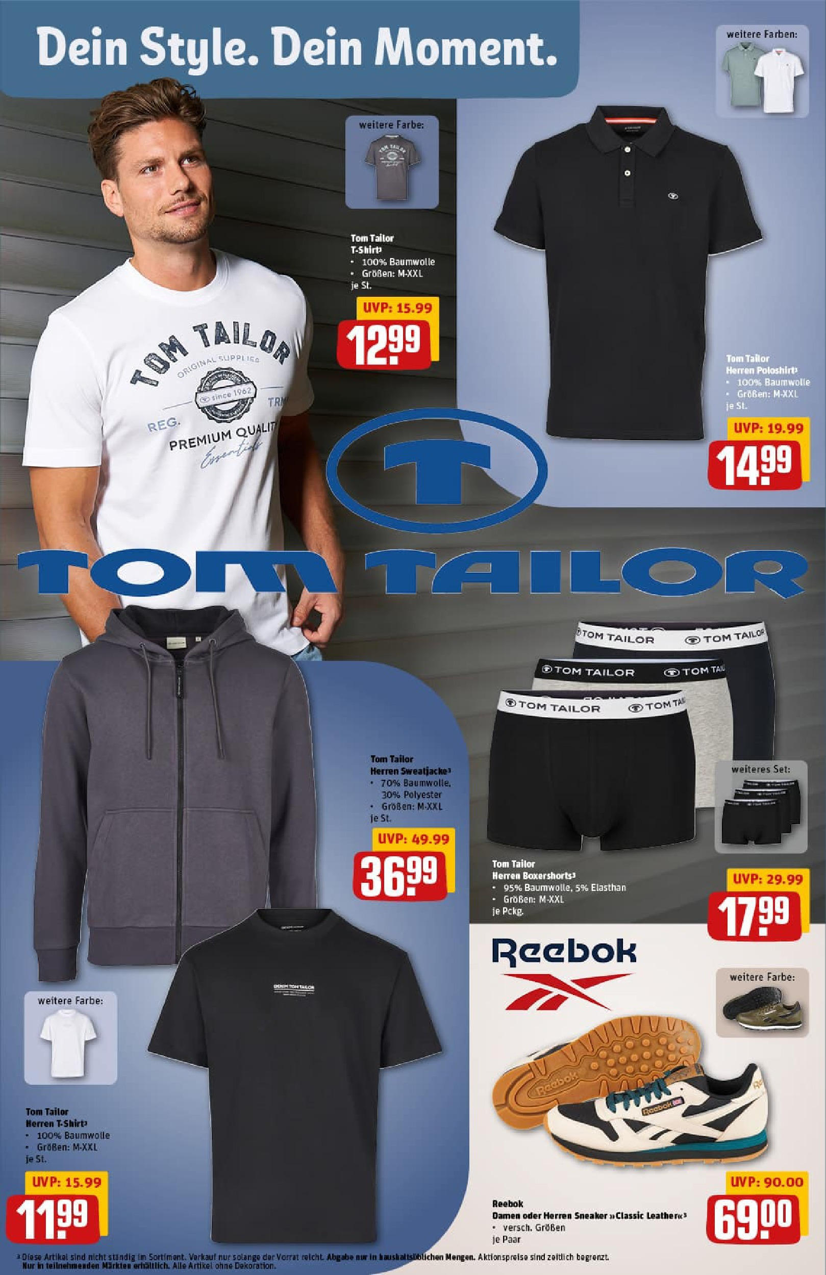 REWE Prospekt ab 14.09.2025 zum Blättern » Angebote | Seite: 36 | Produkte: Sweatjacke, T-Shirt, Poloshirt, Boxer