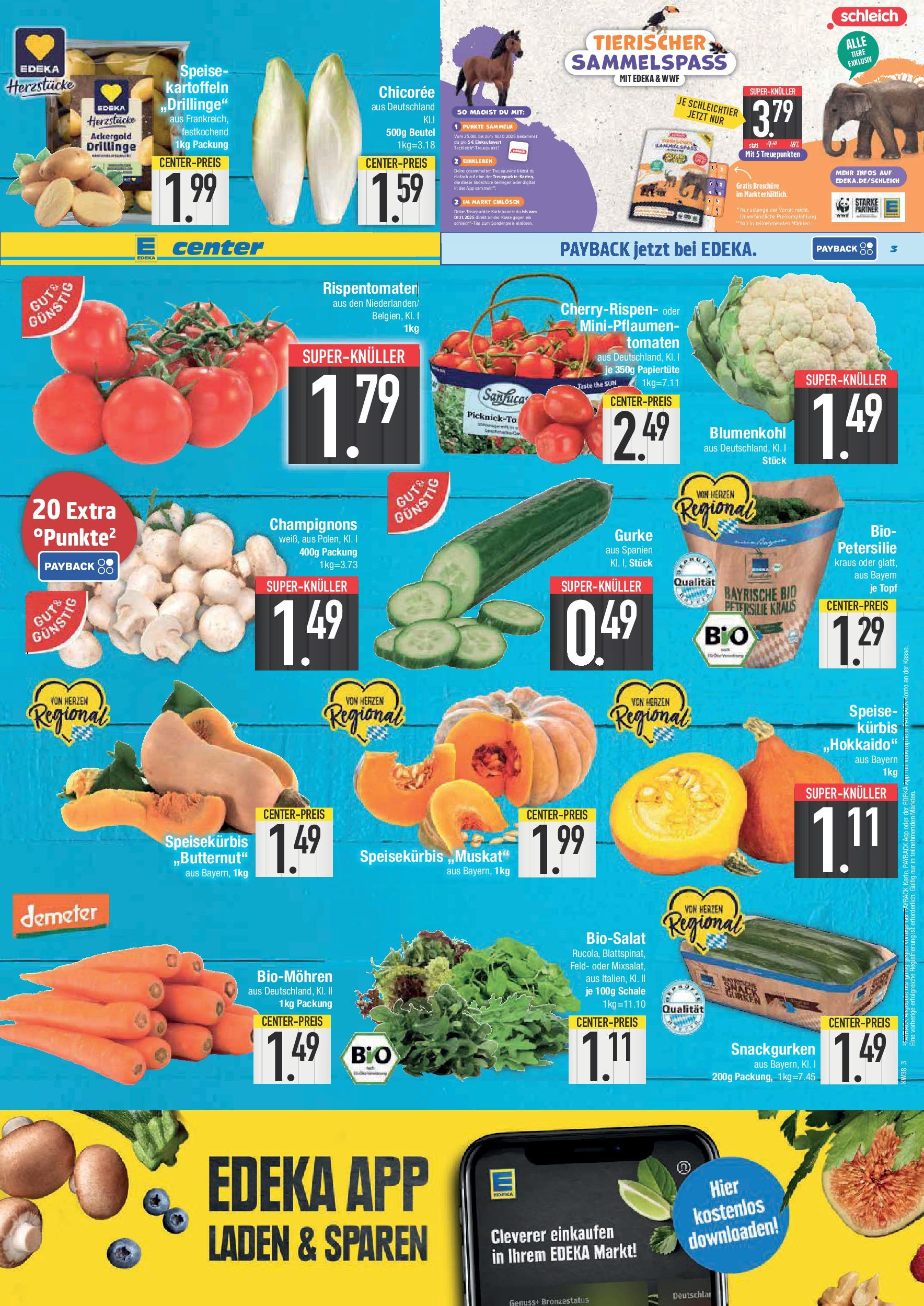 Edeka prospekt Straubing	 (ab 14.09.2025) » Angebote Online | Seite: 3 | Produkte: Champignons, Kürbis, Blumenkohl, Petersilie