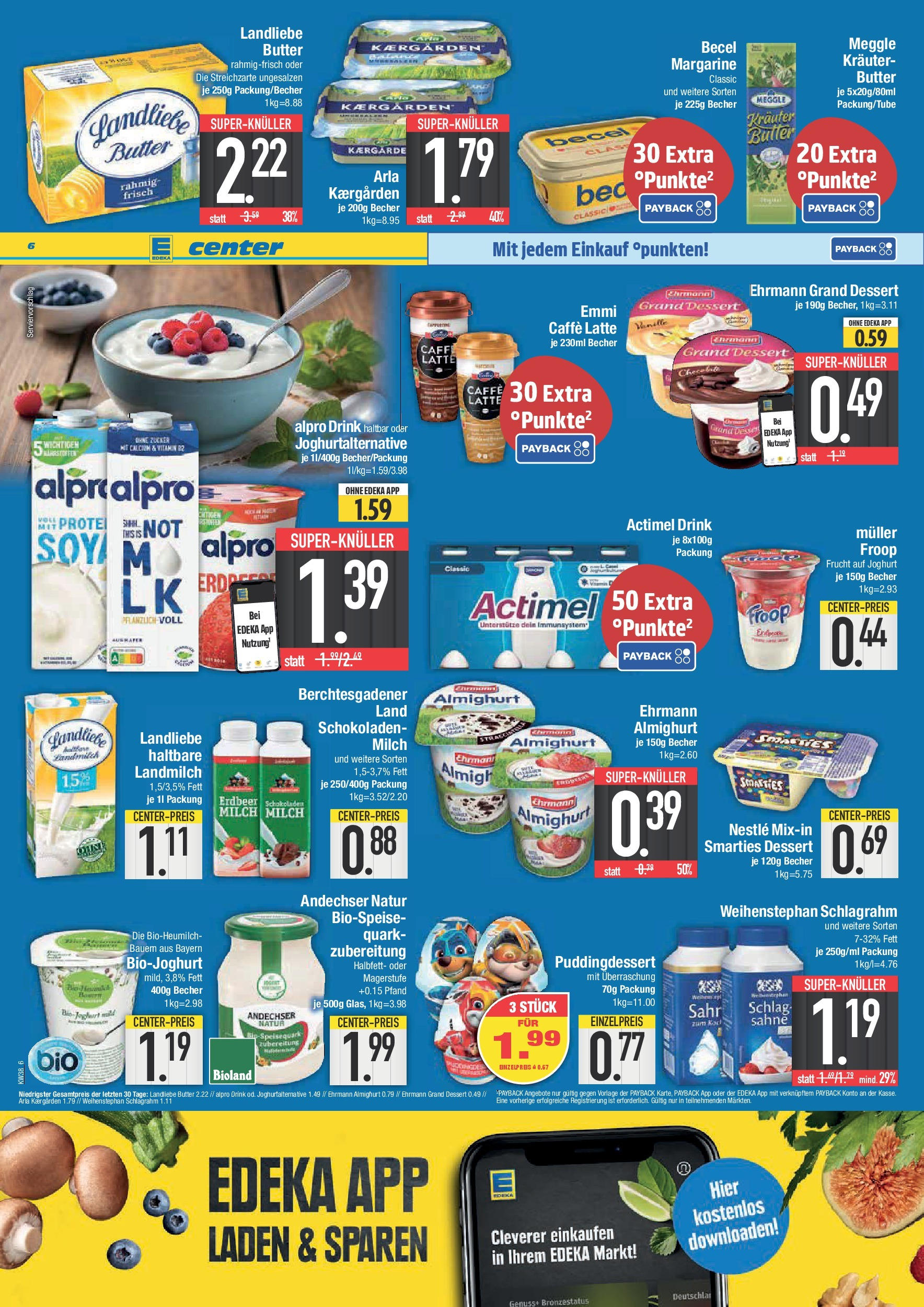Edeka prospekt Straubing	 (ab 14.09.2025) » Angebote Online | Seite: 6 | Produkte: Milch, Joghurt, Landliebe butter, Pudding