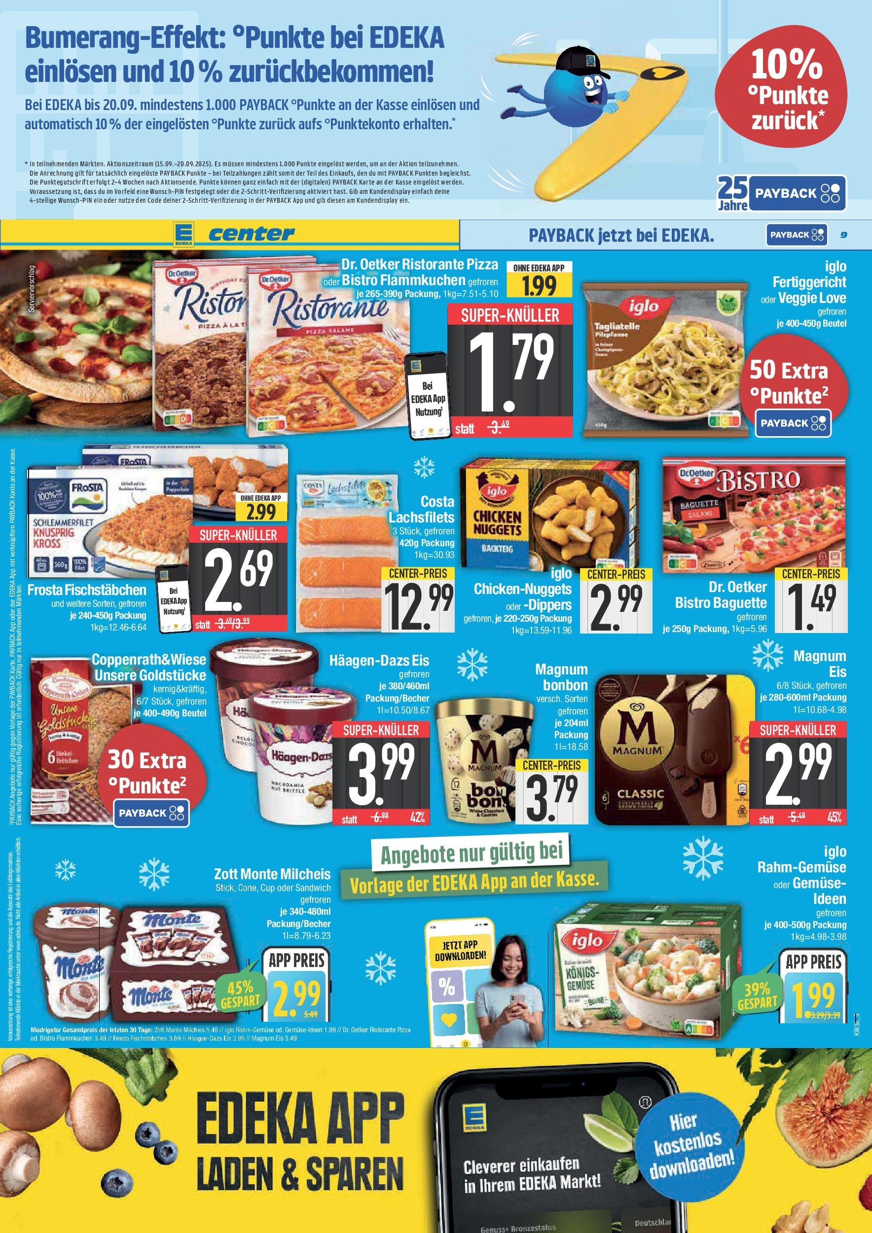 Edeka prospekt Straubing	 (ab 14.09.2025) » Angebote Online | Seite: 9 | Produkte: Gemüse, Salami, Pizza, Eis